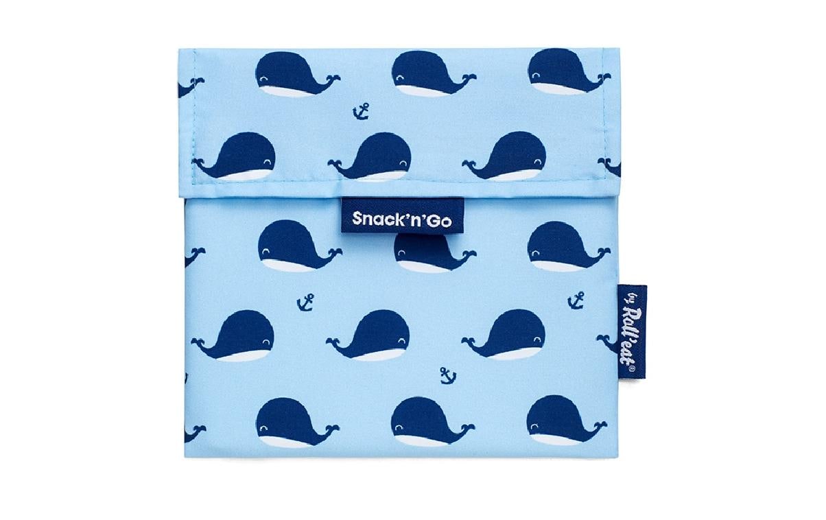 Roll'eat Lunchbeutel SnacknGo Animals Hellblau, Wal