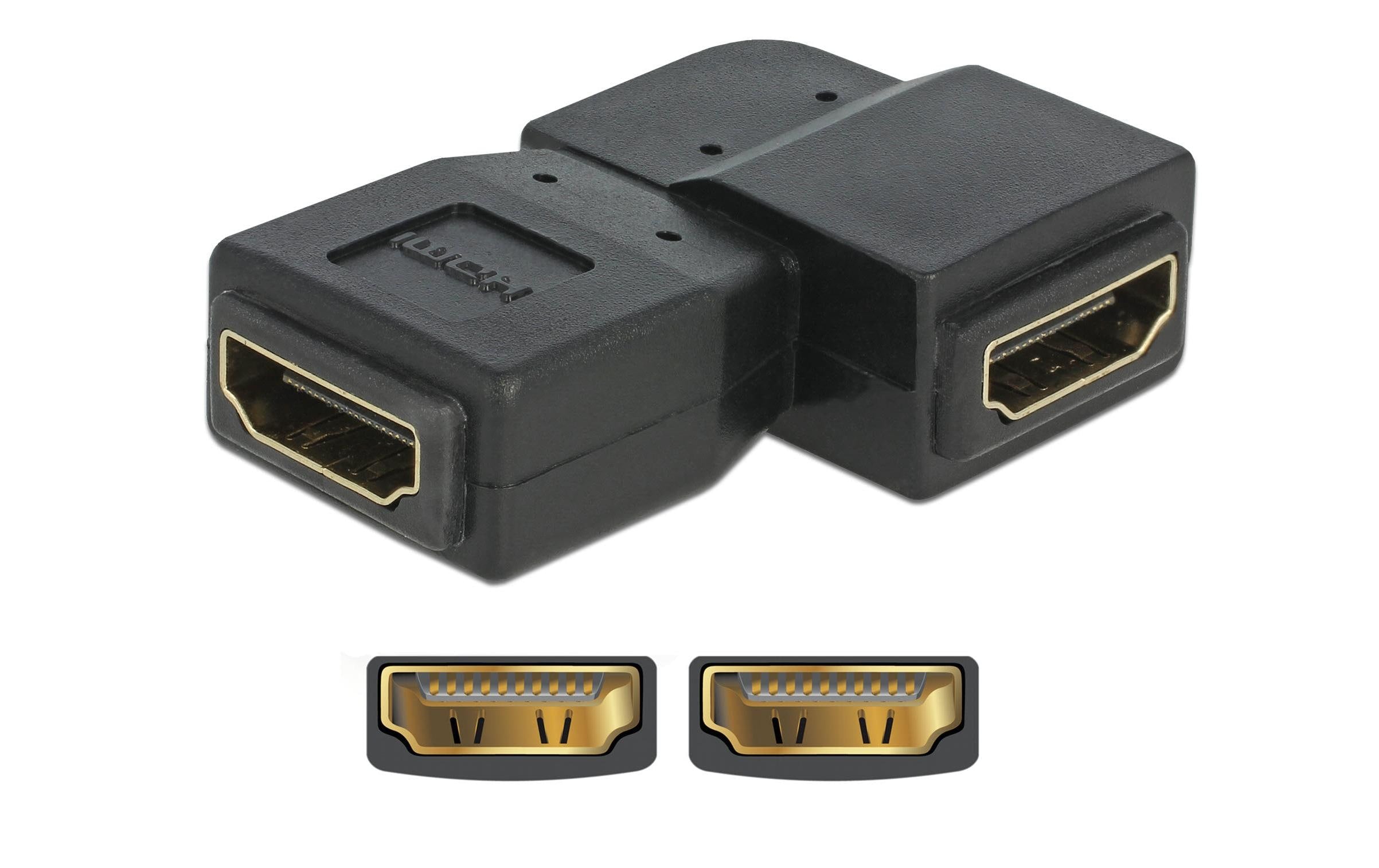 Delock Adapter 90° links HDMI - HDMI