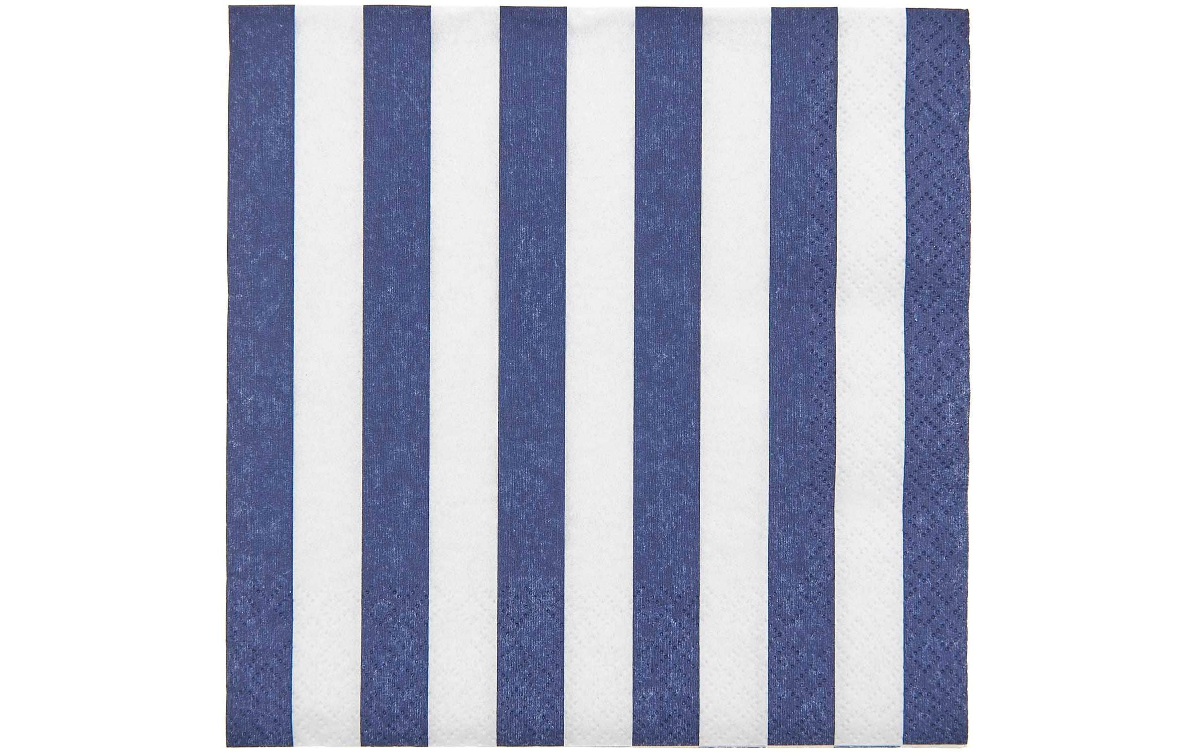 Rico Design Papierservietten Gestreift 33 x 33 cm, 20 Stück, Blau/Weiss