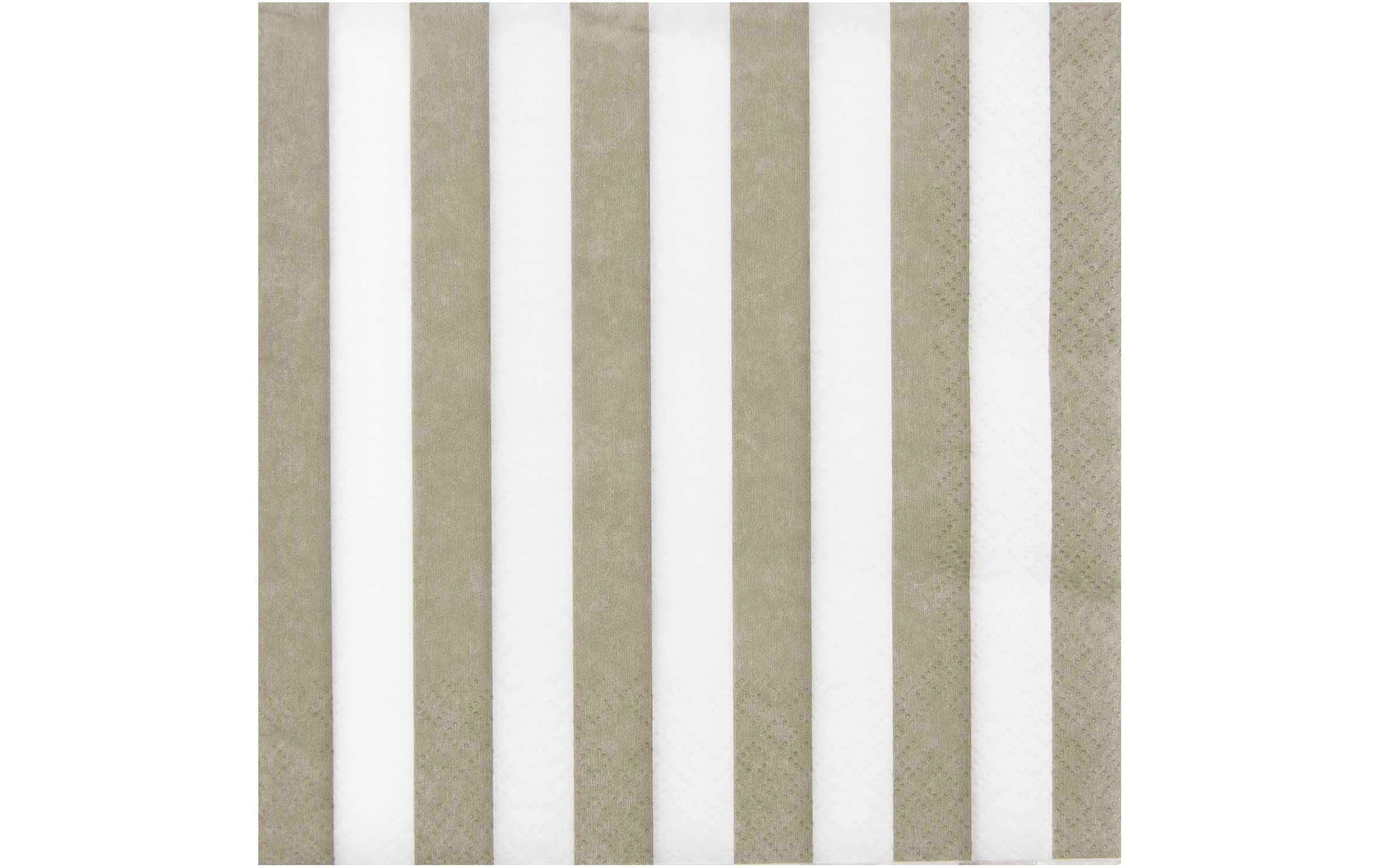 Rico Design Papierservietten Gestreift 33 x 33 cm, 20 Stück, Beige/Weiss