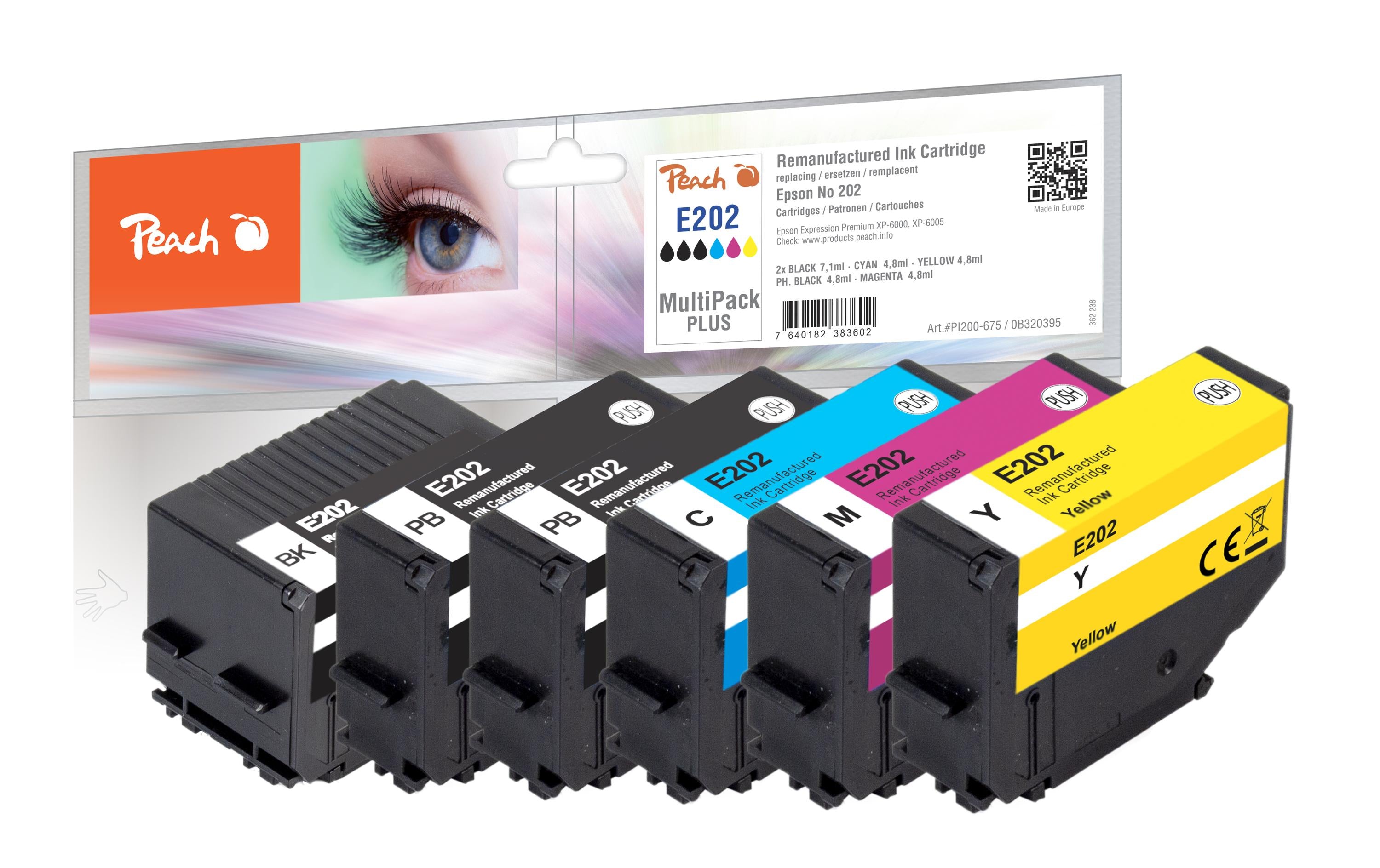 Peach Tinte Epson No. 202 2x BK, 1x PHBK, C, M, Y