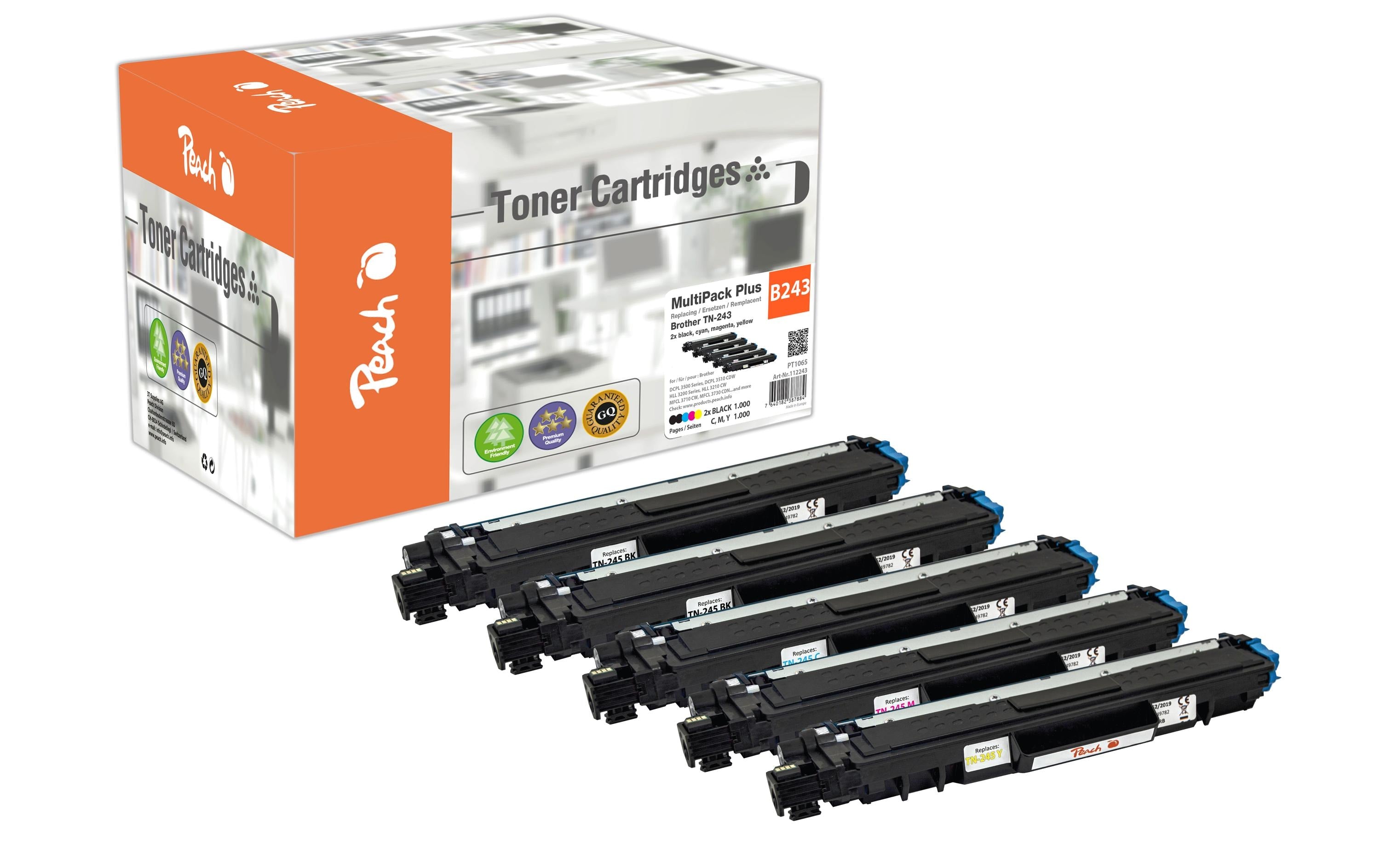 Peach Toner Brother TN-243 2x Black, 1x Cyan, Magenta, Yellow