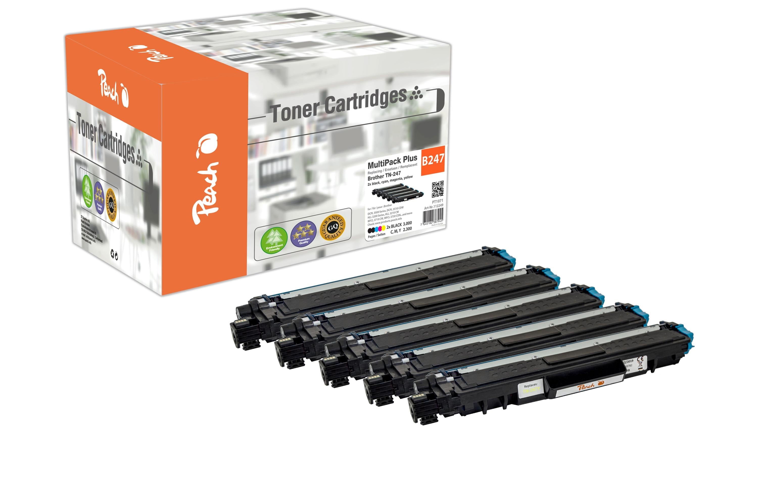 Peach Toner Brother TN-247 2x Black, 1x Cyan, Magenta, Yellow