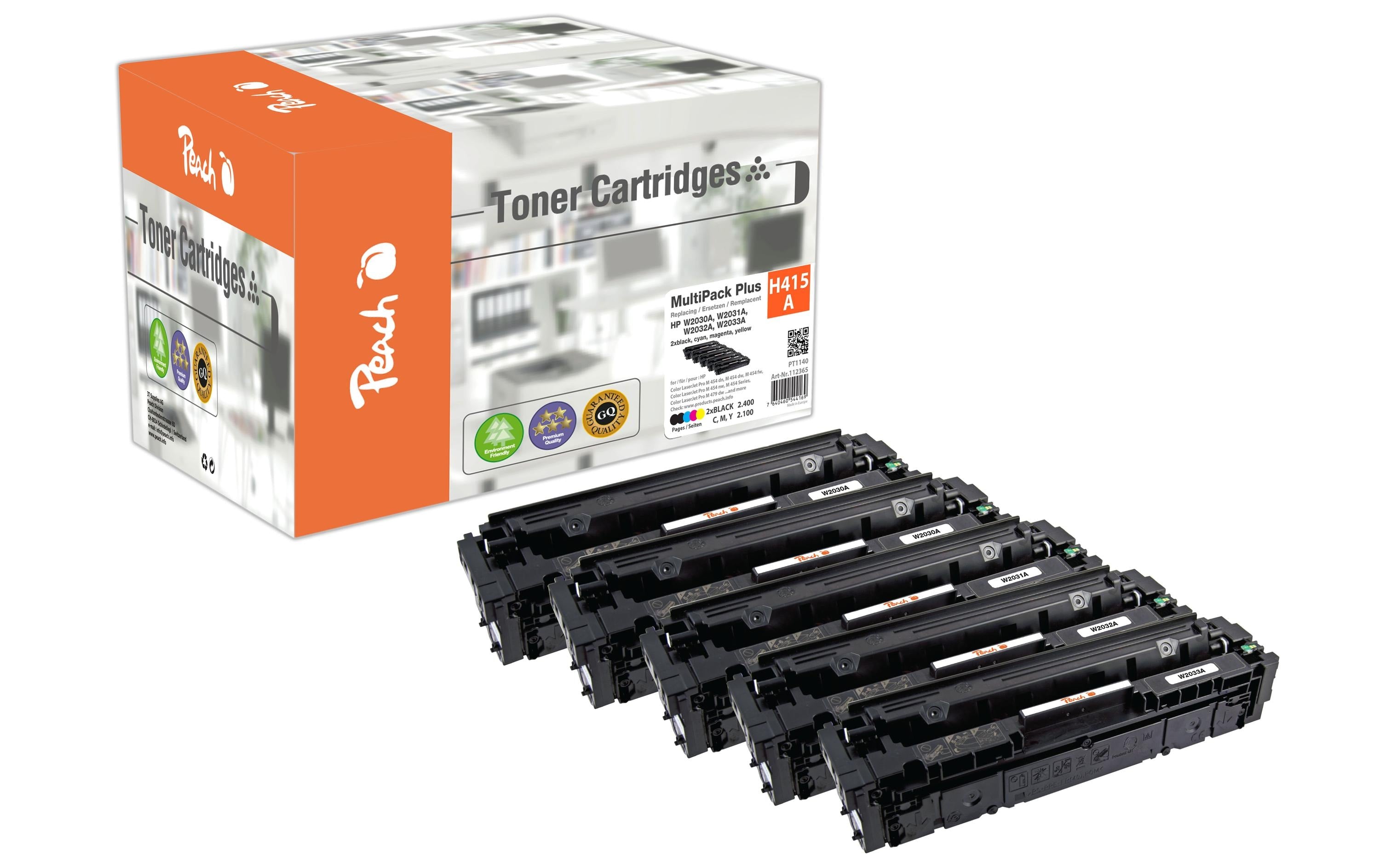 Peach Toner HP Nr. 415A / W2030-3A 2x BK, 1x C, M, Y
