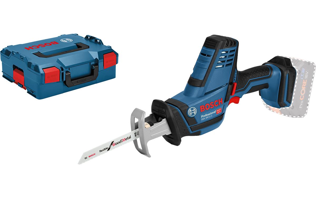 Bosch Professional Akku-Säbelsäge GSA 18V-LI C Solo L-Boxx