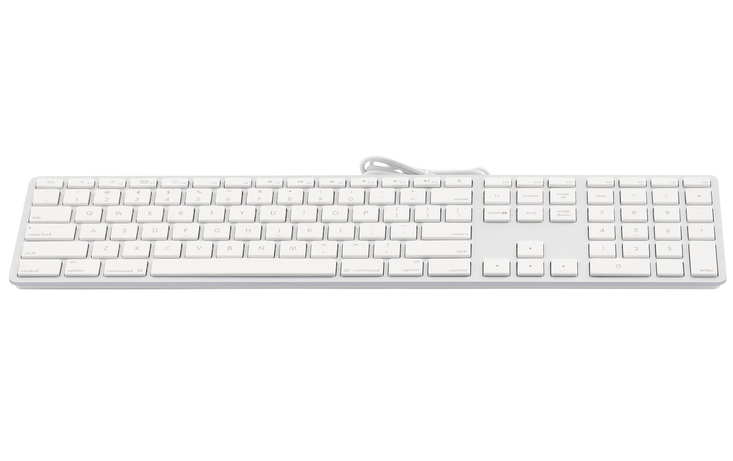 LMP Tastatur KB-1243 Weiss, US-Layout mit Ziffernblock