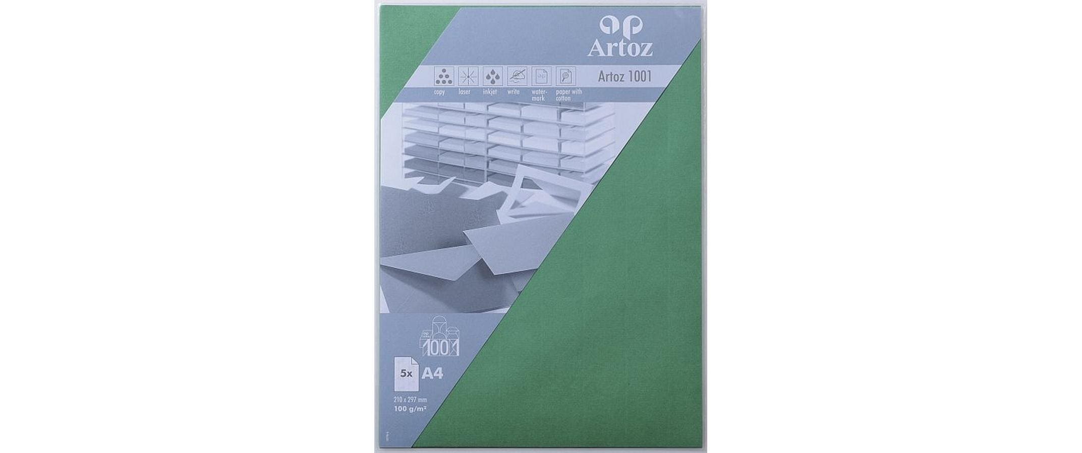 Artoz Schreibpapier 1001 A4 100 g/m² Tannengrün, 5 Blatt