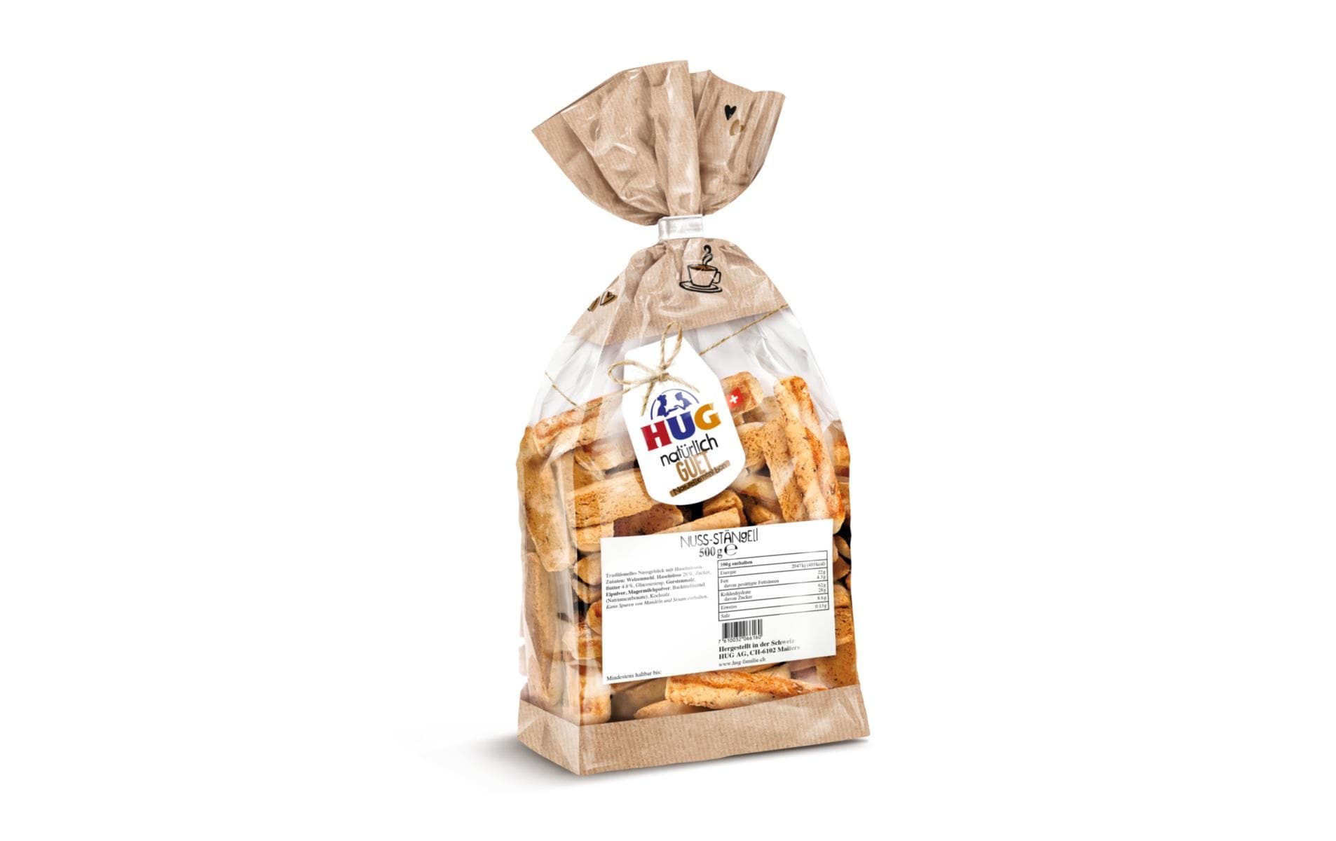 HUG Guetzli Nuss-Stängeli 500 g