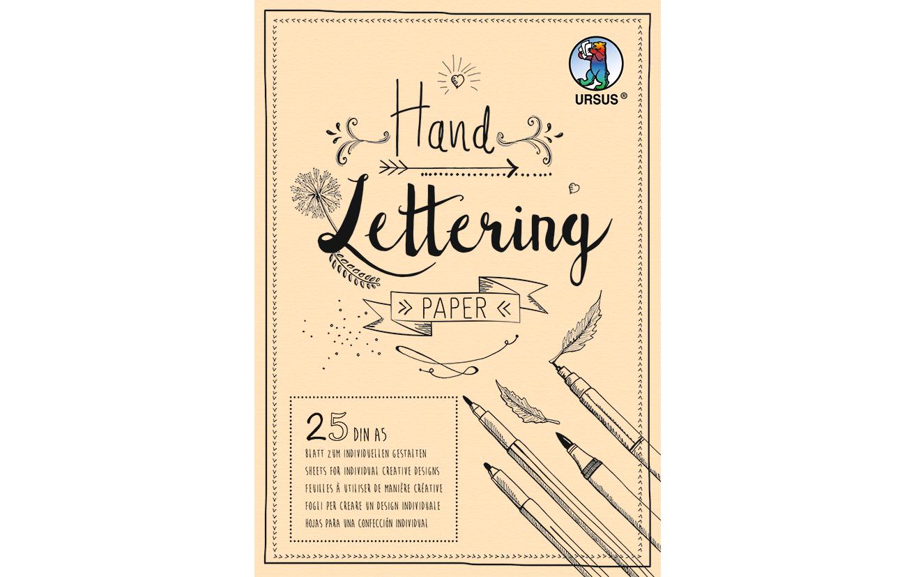 URSUS Zeichenblock Handlettering A5, 210 g/m², 25 Blatt, Creme