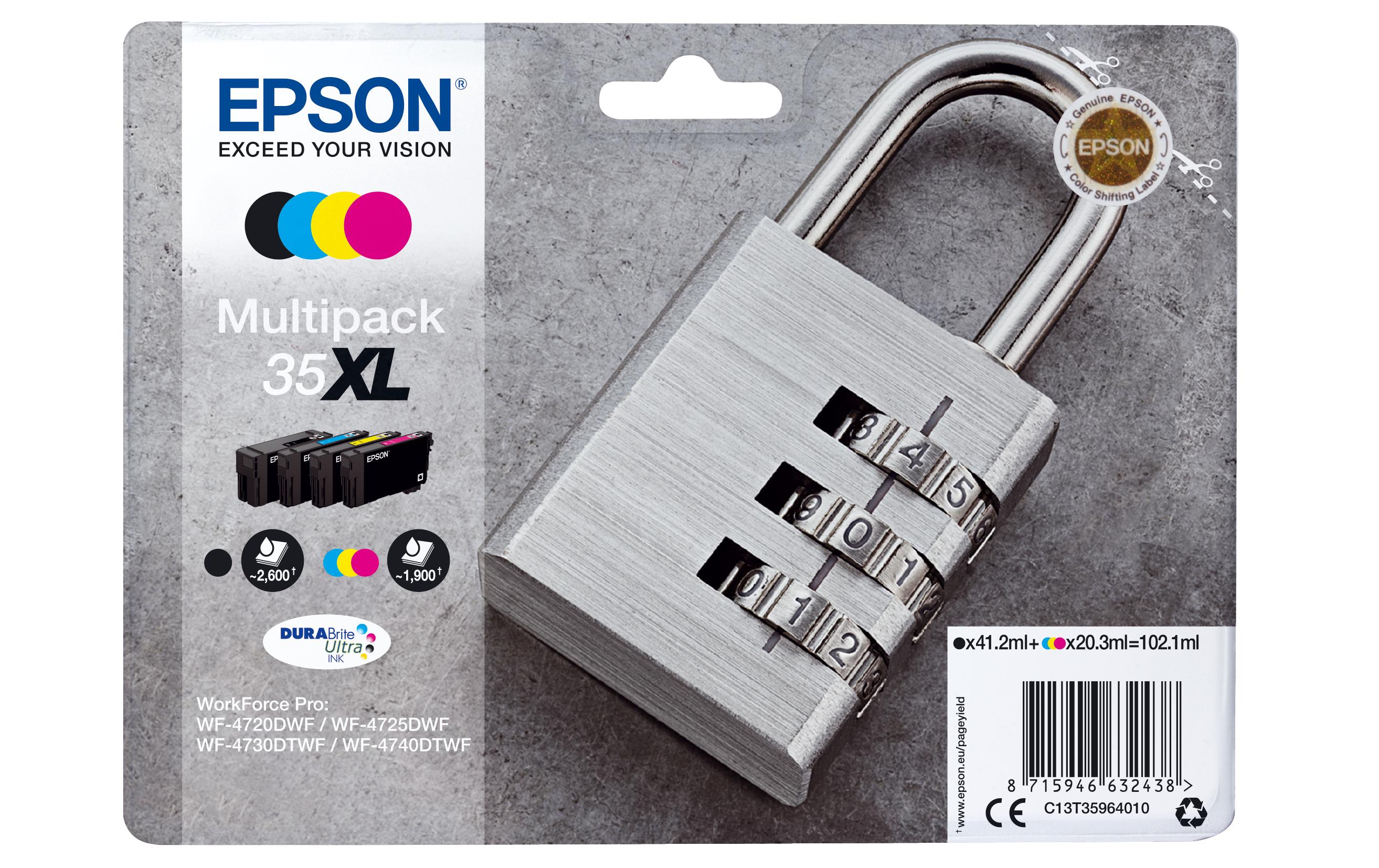 Epson Tinte Multipack 35XL 4er Pack / C13T35964010 BK, C, M, Y