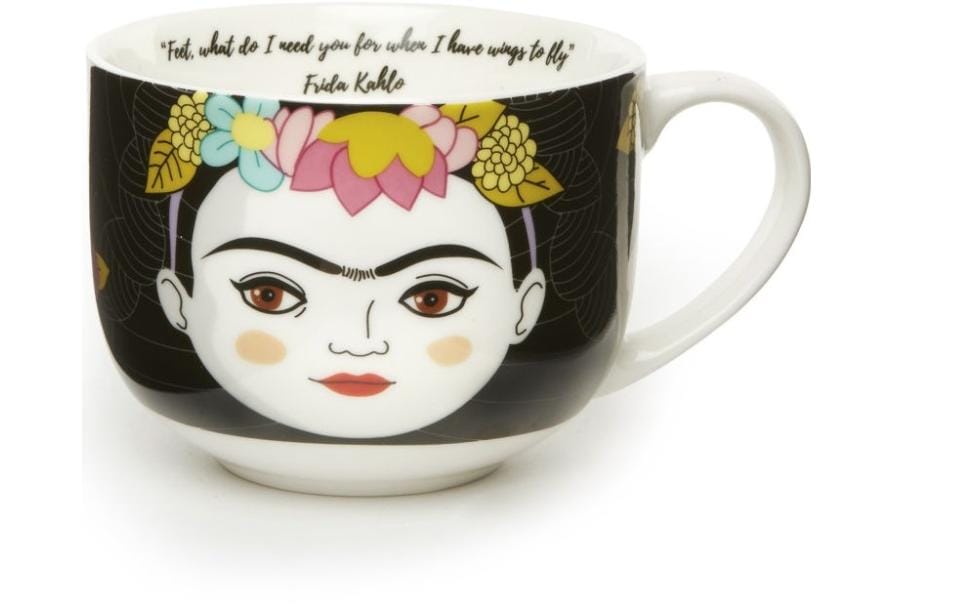 Kikkerland Universaltasse Frida 411 ml, 1 Stück, Schwarz/Weiss