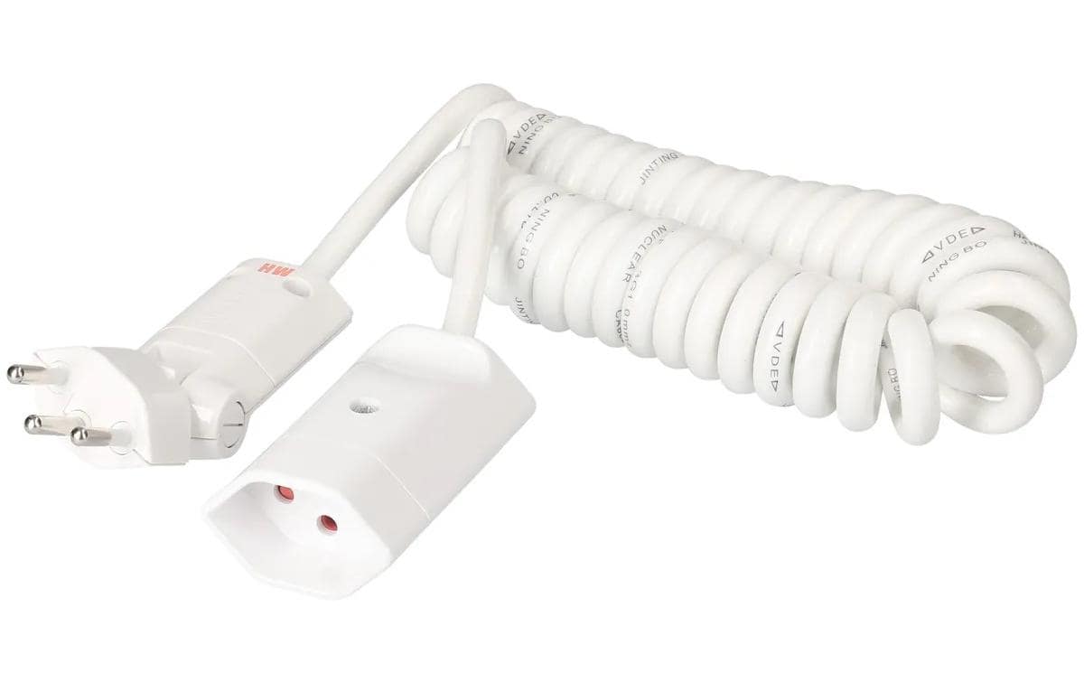 Max Hauri Verlängerungskabel 2.5 m T13 - T12 ClipClap, Weiss