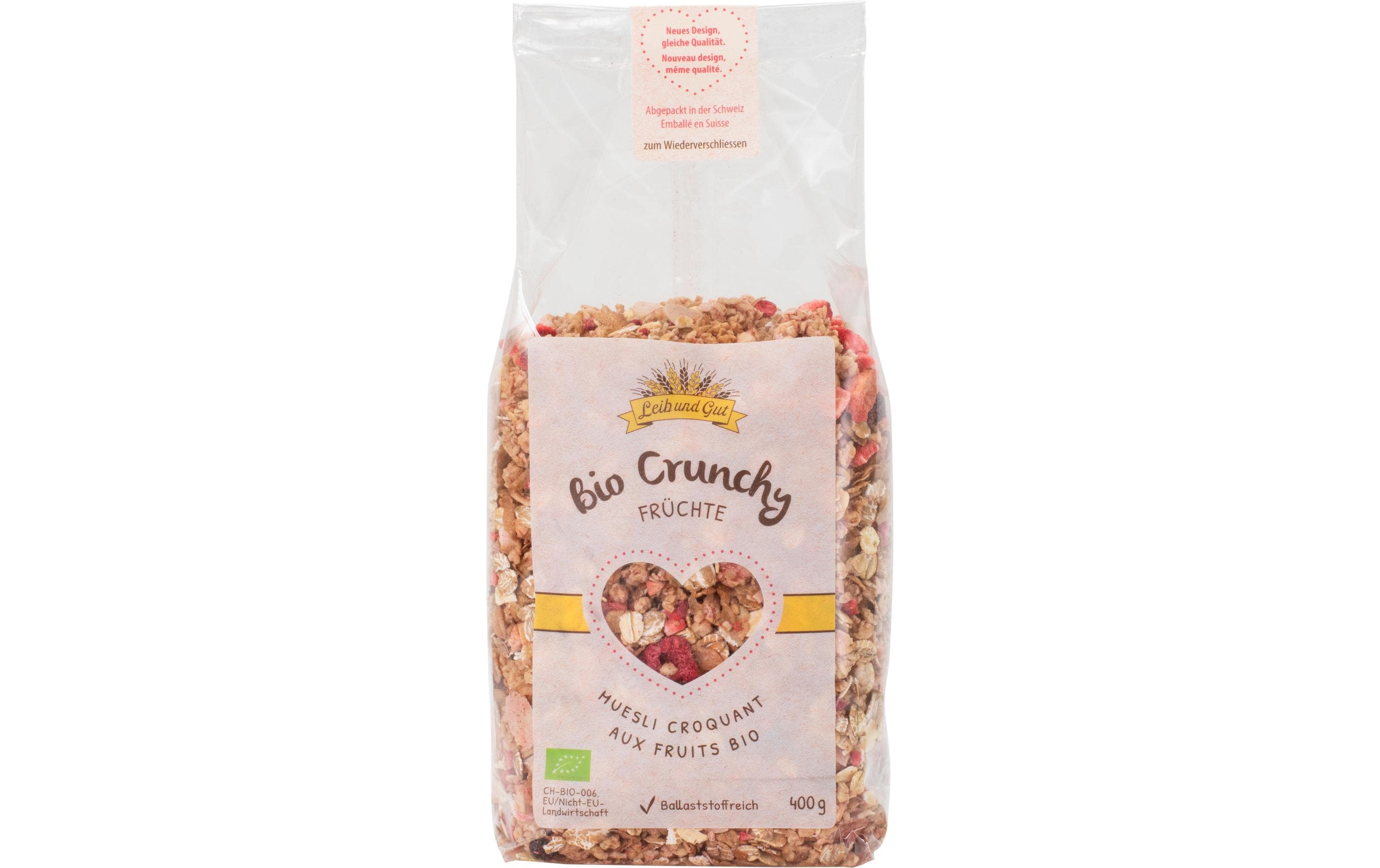 Leib und Gut Müesli Bio Crunchy Früchte 400 g