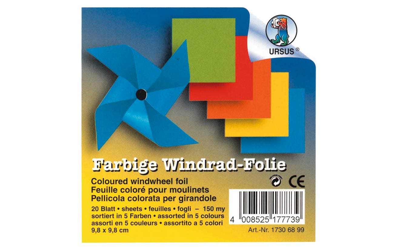URSUS Faltblätter für Windräder 9.8 x 9.8 cm, 20 Blatt
