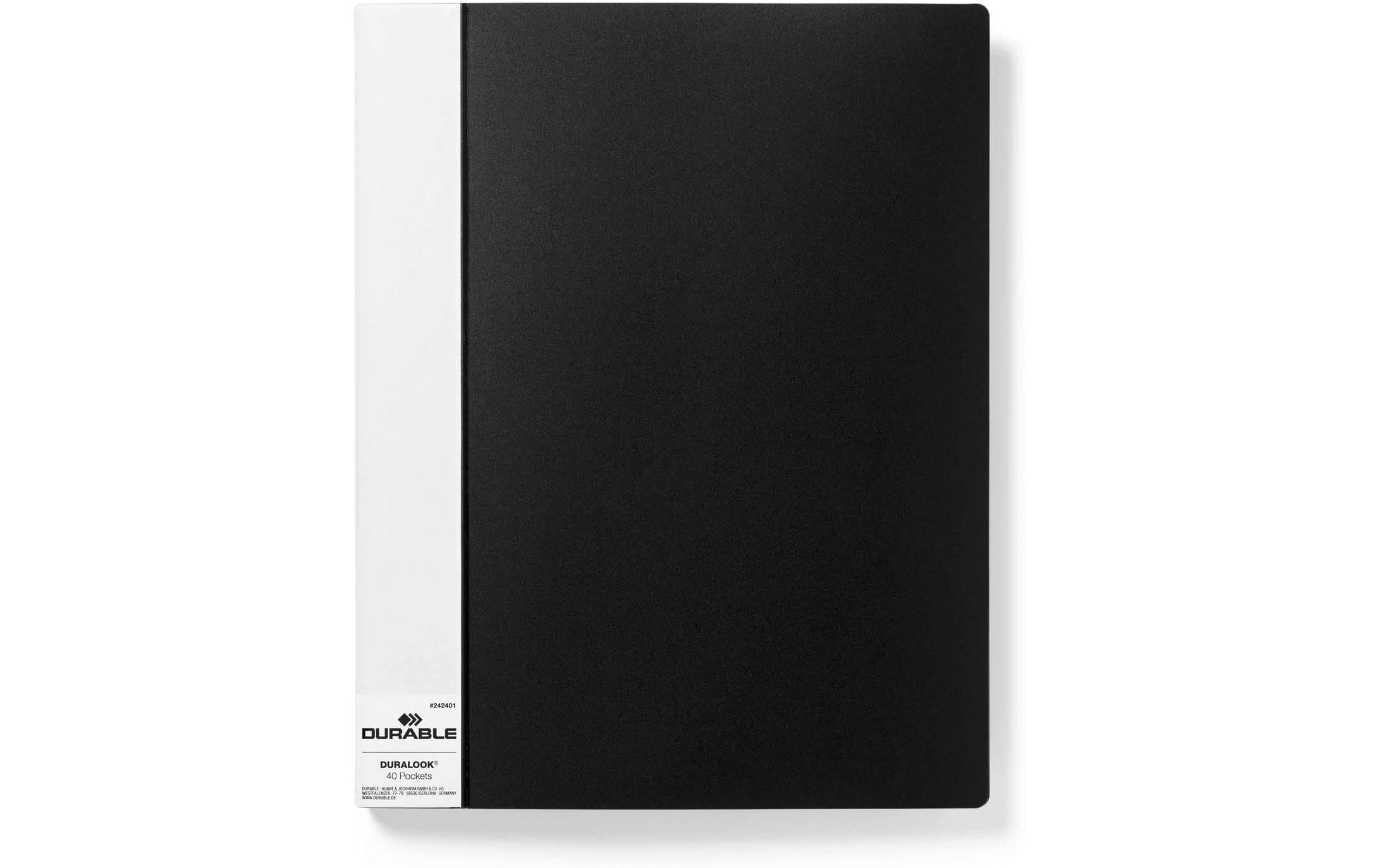 DURABLE Sichtbuch Duralook A4 Schwarz, 40 Hüllen