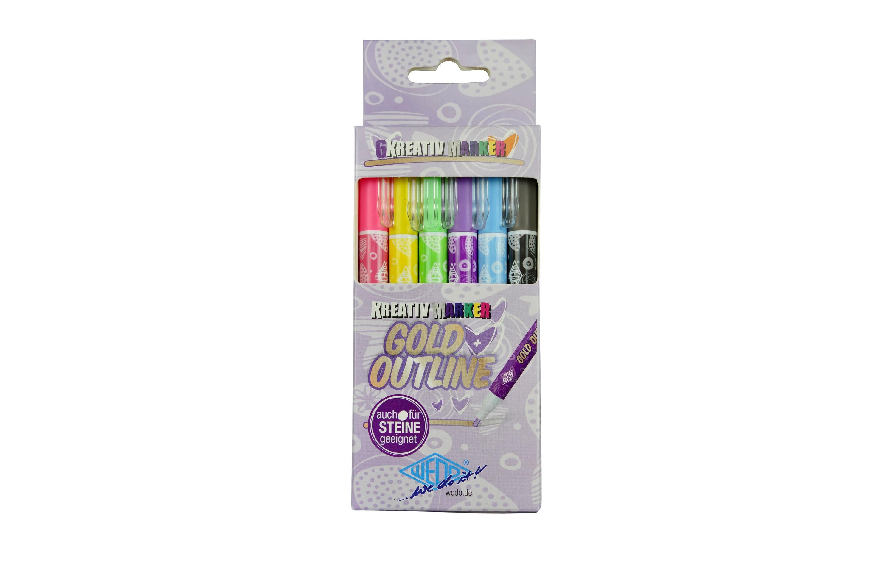 WEDO Fineliner Gold + Outline 6 Stück Mehrfarbig
