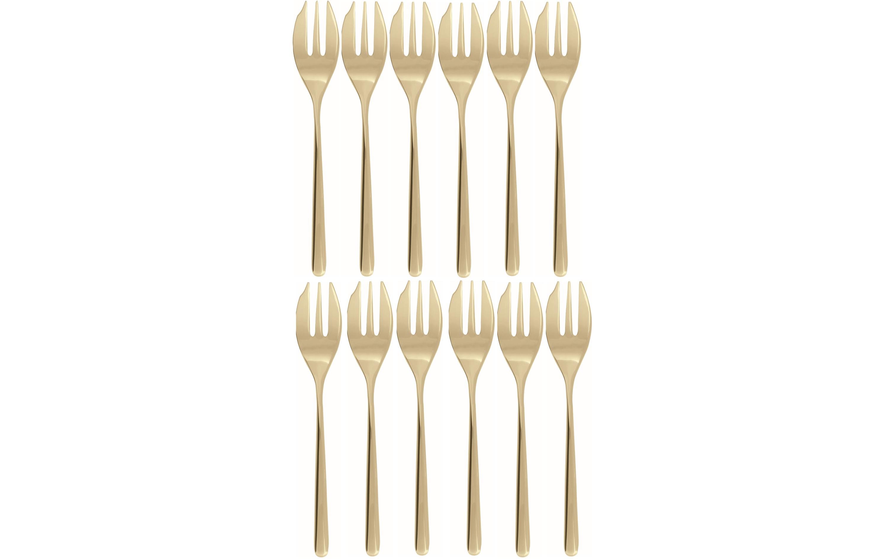 Sambonet Kuchengabel Linear 12 Stück, Champagner