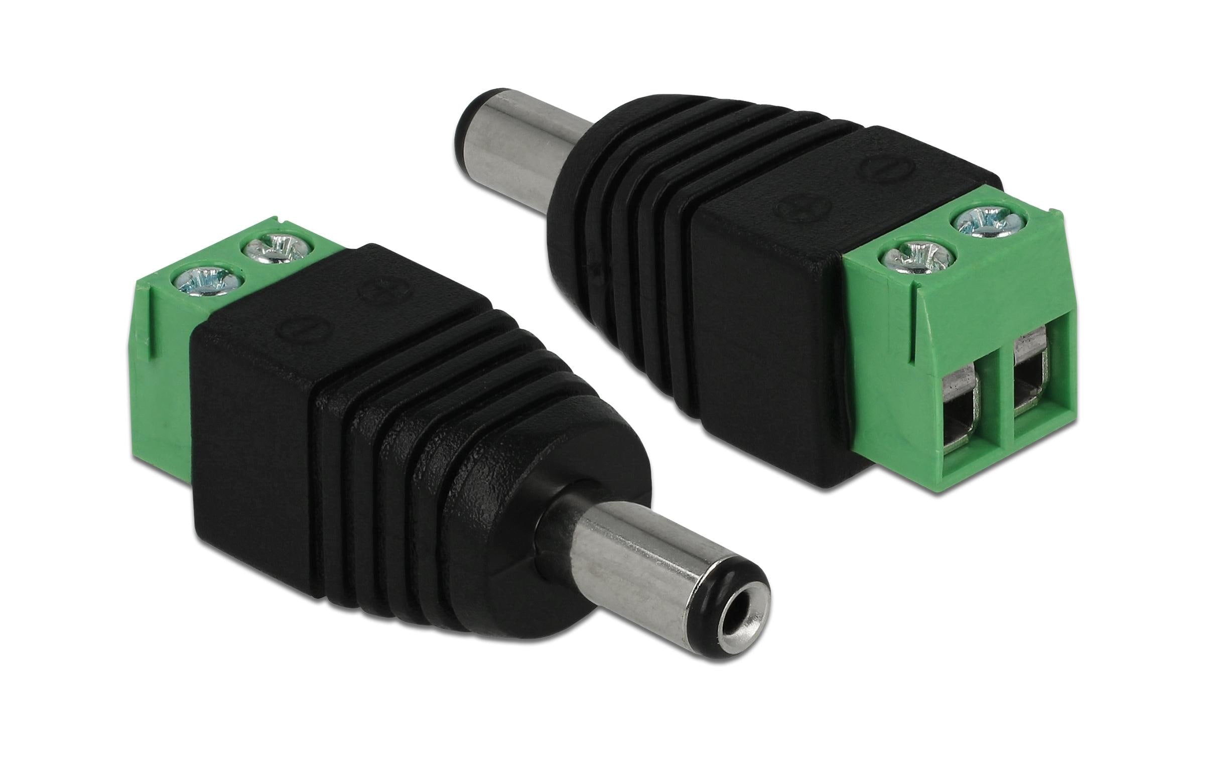 Delock Hohlstecker DC 5.5 x 2.1 mm Stecker > Terminalblock 2 Pin