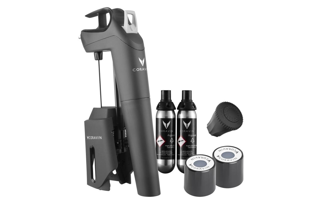 Coravin Weinausgiesser Timeless Three + 1 Stück, Schwarz