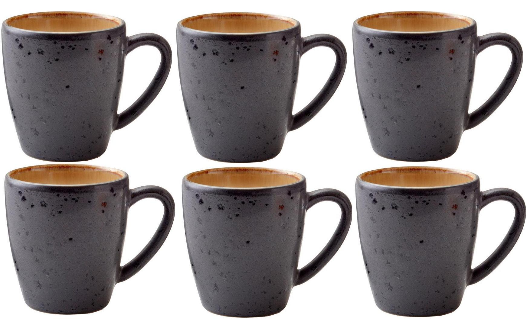Bitz Kaffeetasse 190 ml, 6 Stück, Schwarz/Amber