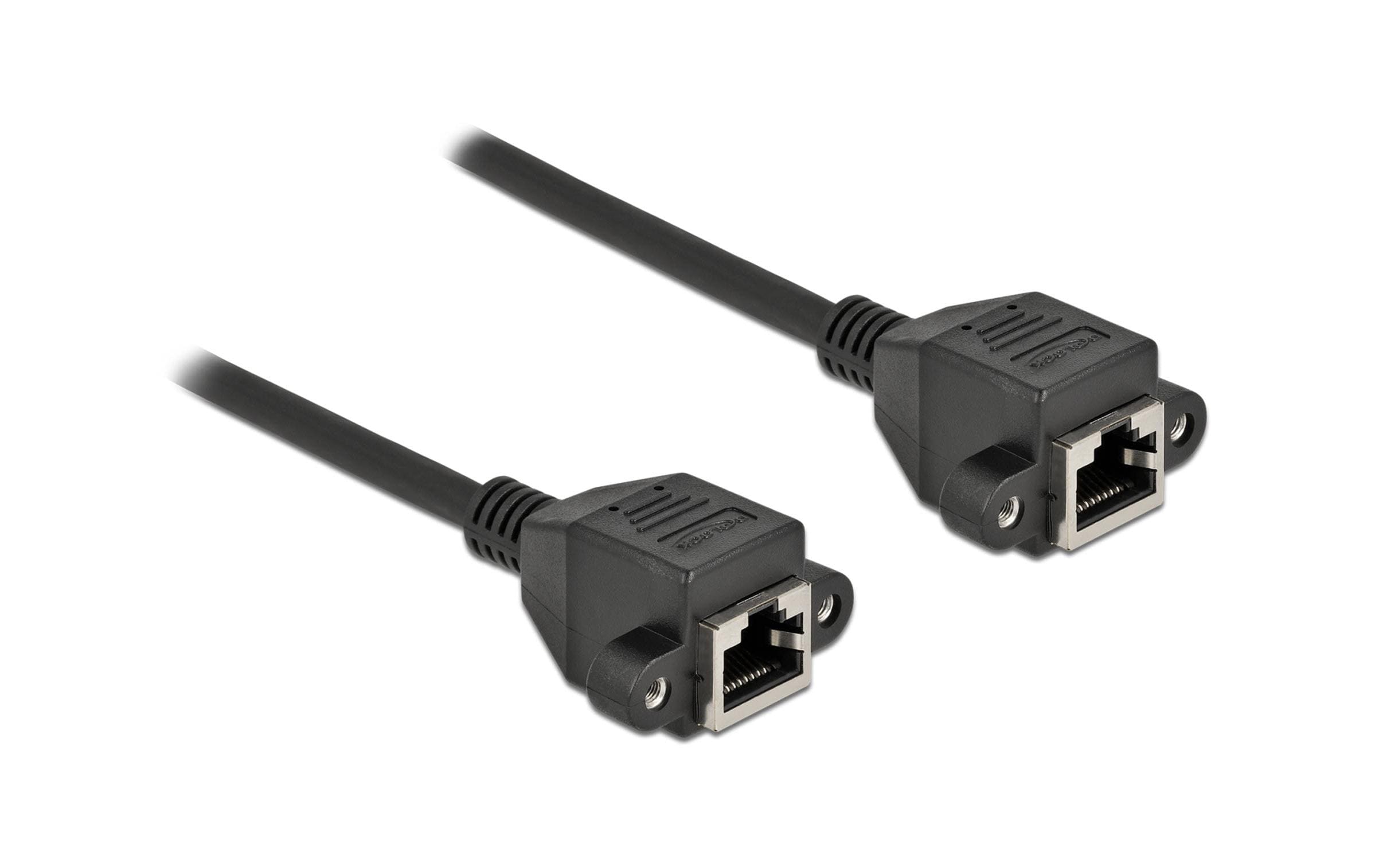Delock Patchkabel Verlängerungskabel Cat 6A, S/FTP, 5 m, Schwarz