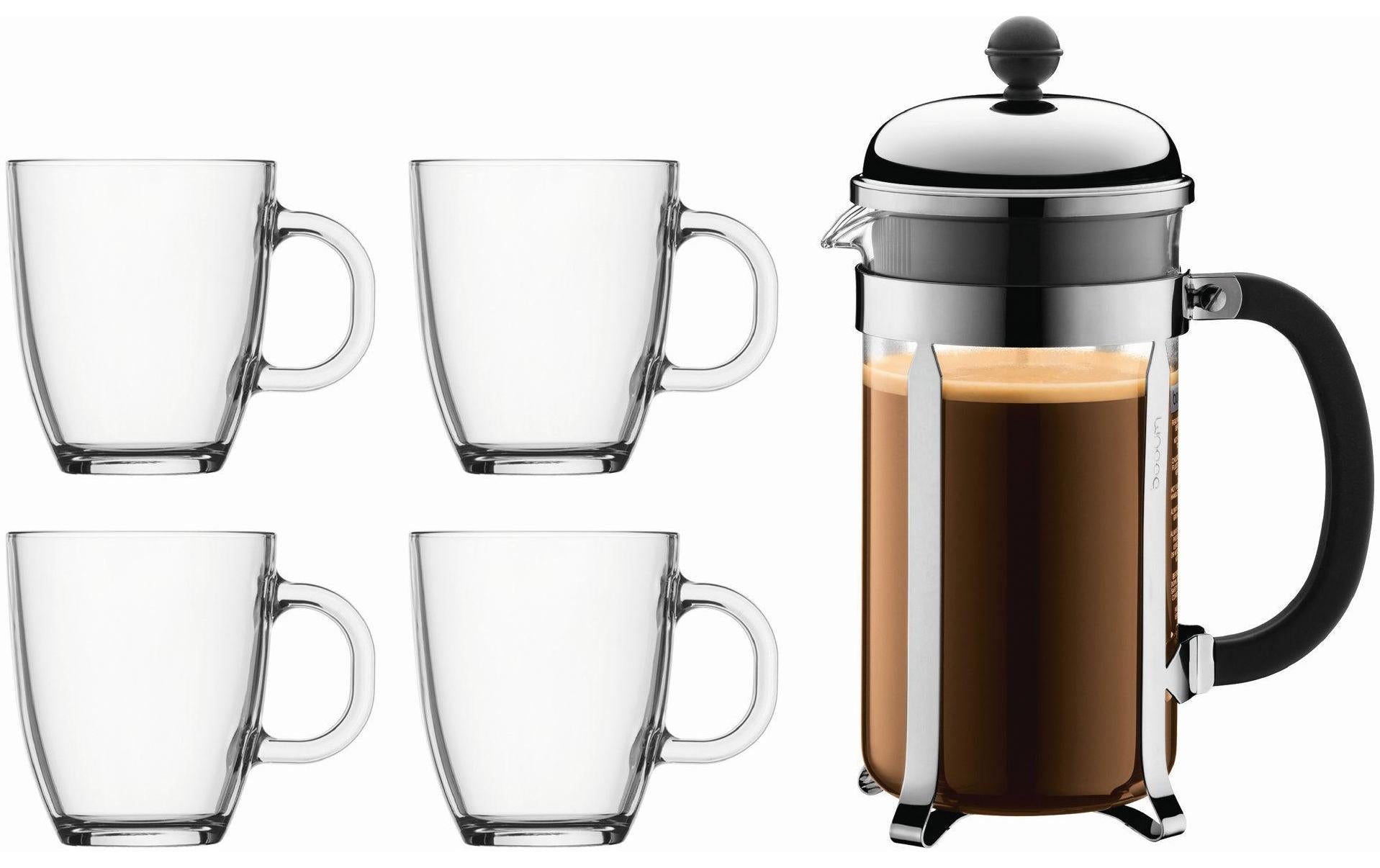 Bodum Kaffeebereiter-Set Chambord 0.35 l/1 l, Transparent