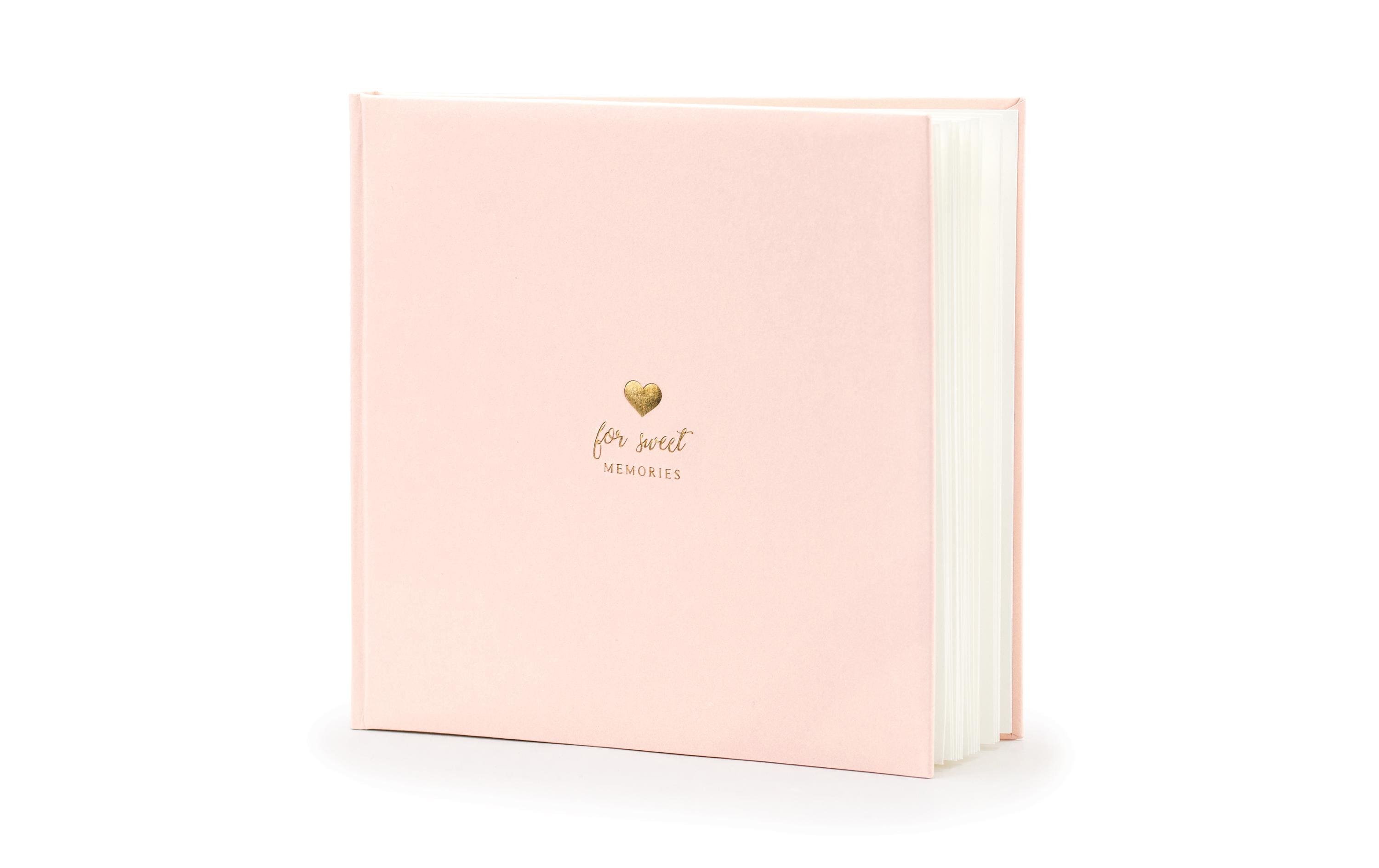 Partydeco Gästebuch For sweet memories 20.5 x 20.5 cm, Rosa/Gold