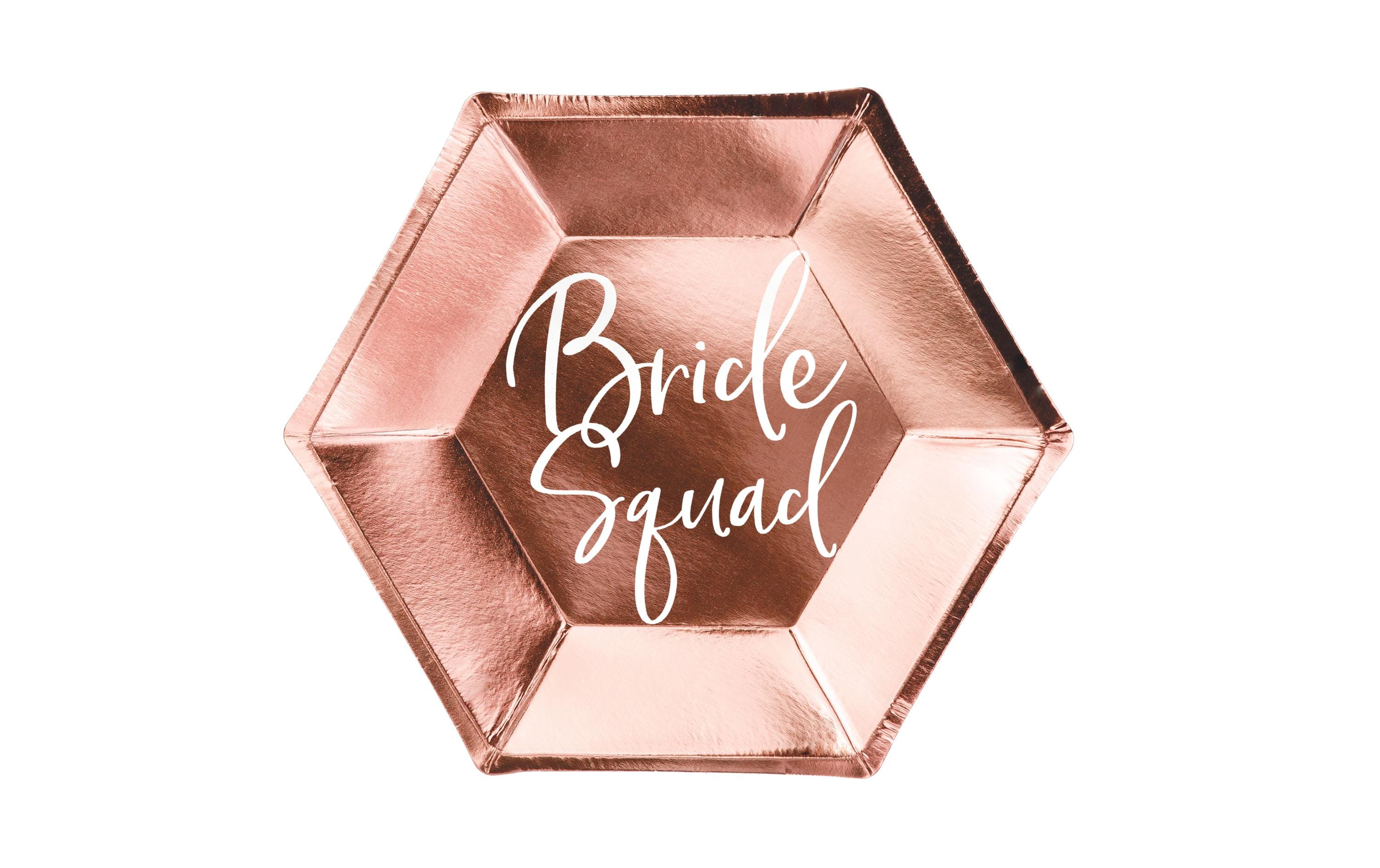 Partydeco Einwegteller Bride Squad 23 cm, 6 Stück, Rosegold