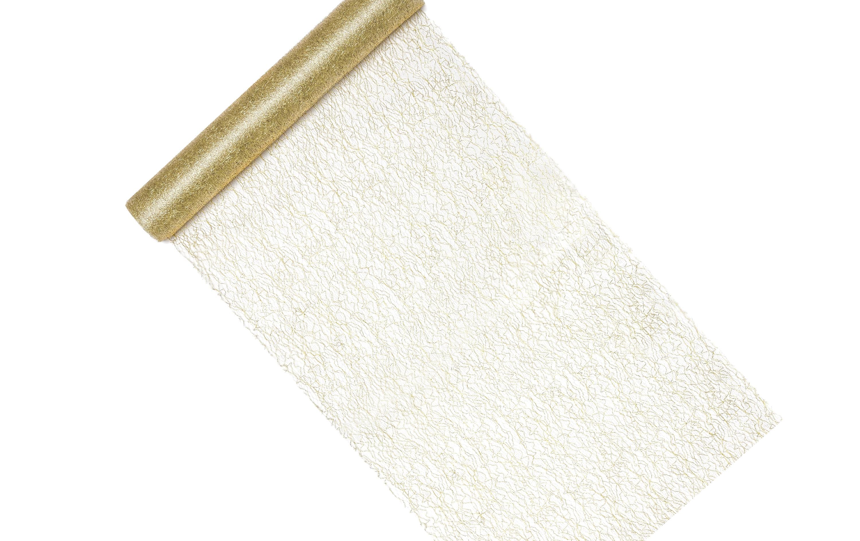 Partydeco Tischläufer Fasernetz 36 cm x 9 m, Gold