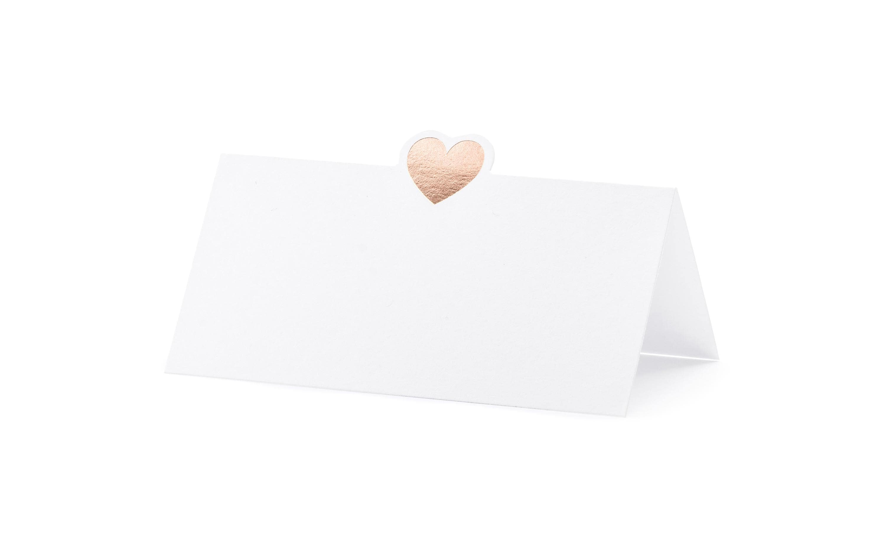 Partydeco Tischkarte Herz 10 x 5 cm, 10 Stück, Rosegold