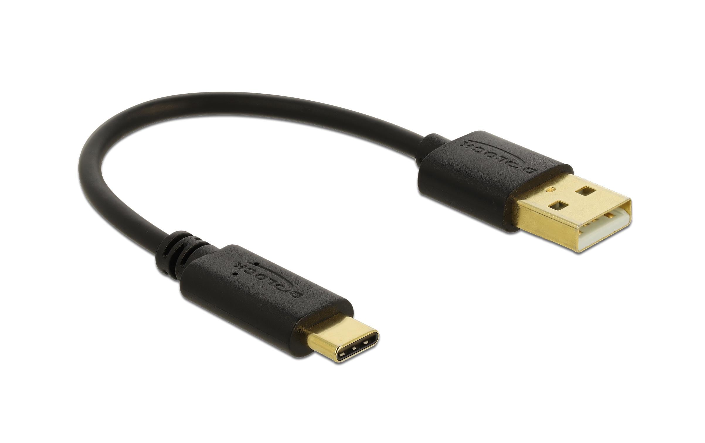 Delock USB-Ladekabel USB A - USB C 0.15 m