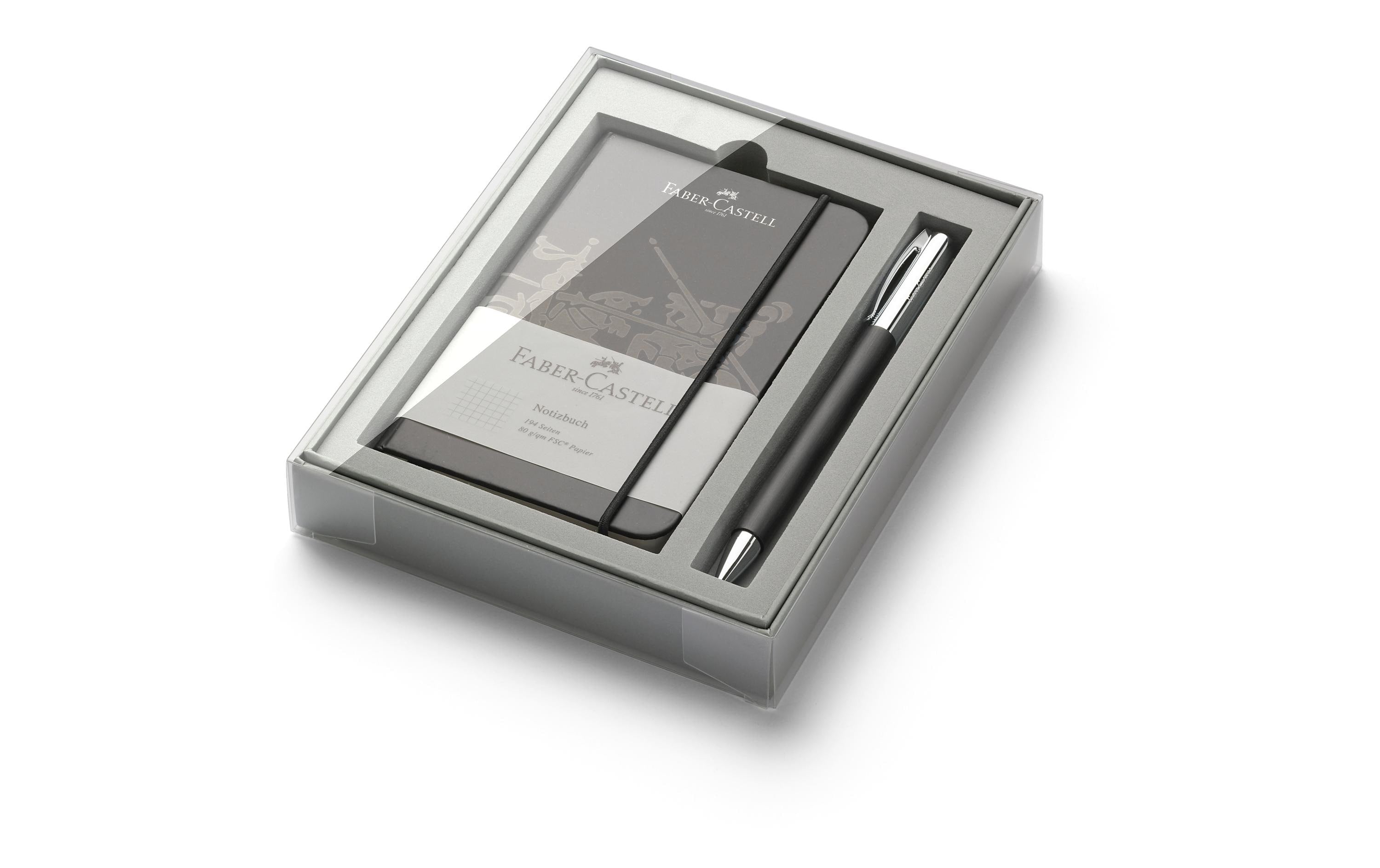 Faber-Castell Kugelschreiber Ambition Edelharz B, Schwarz/Silber