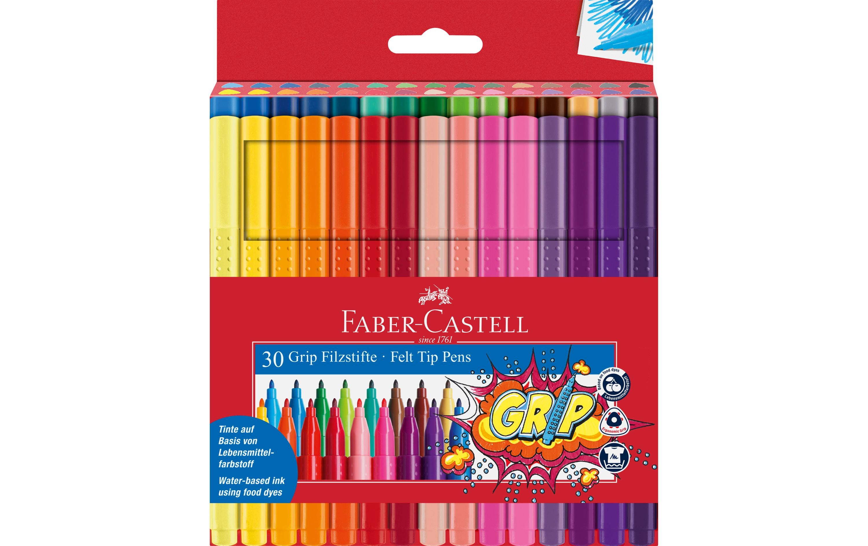 Faber-Castell Filzstift Grip Colour Marker 30 Stück