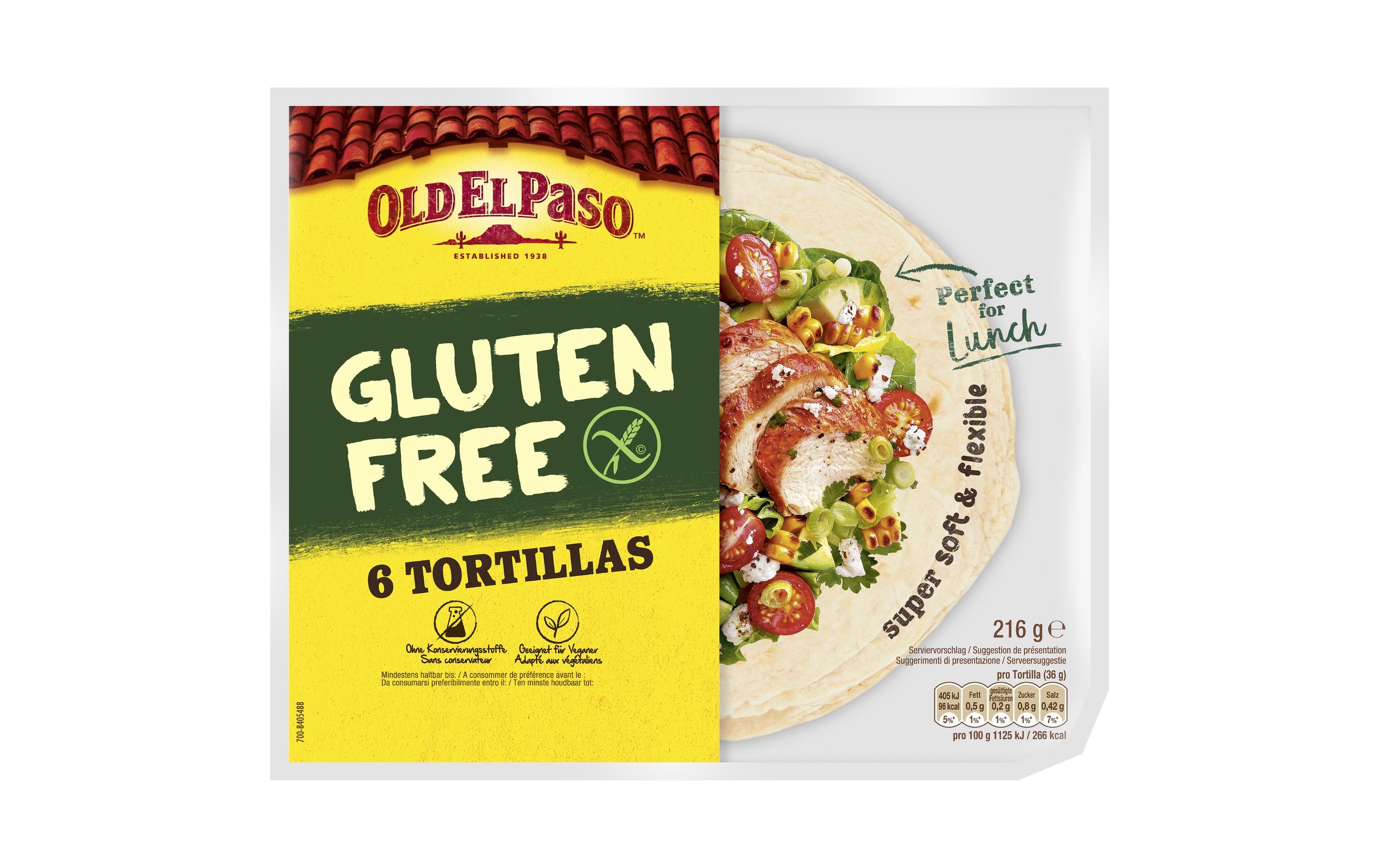 Old El Paso Glutenfreie Tortillas soft 6 Stück