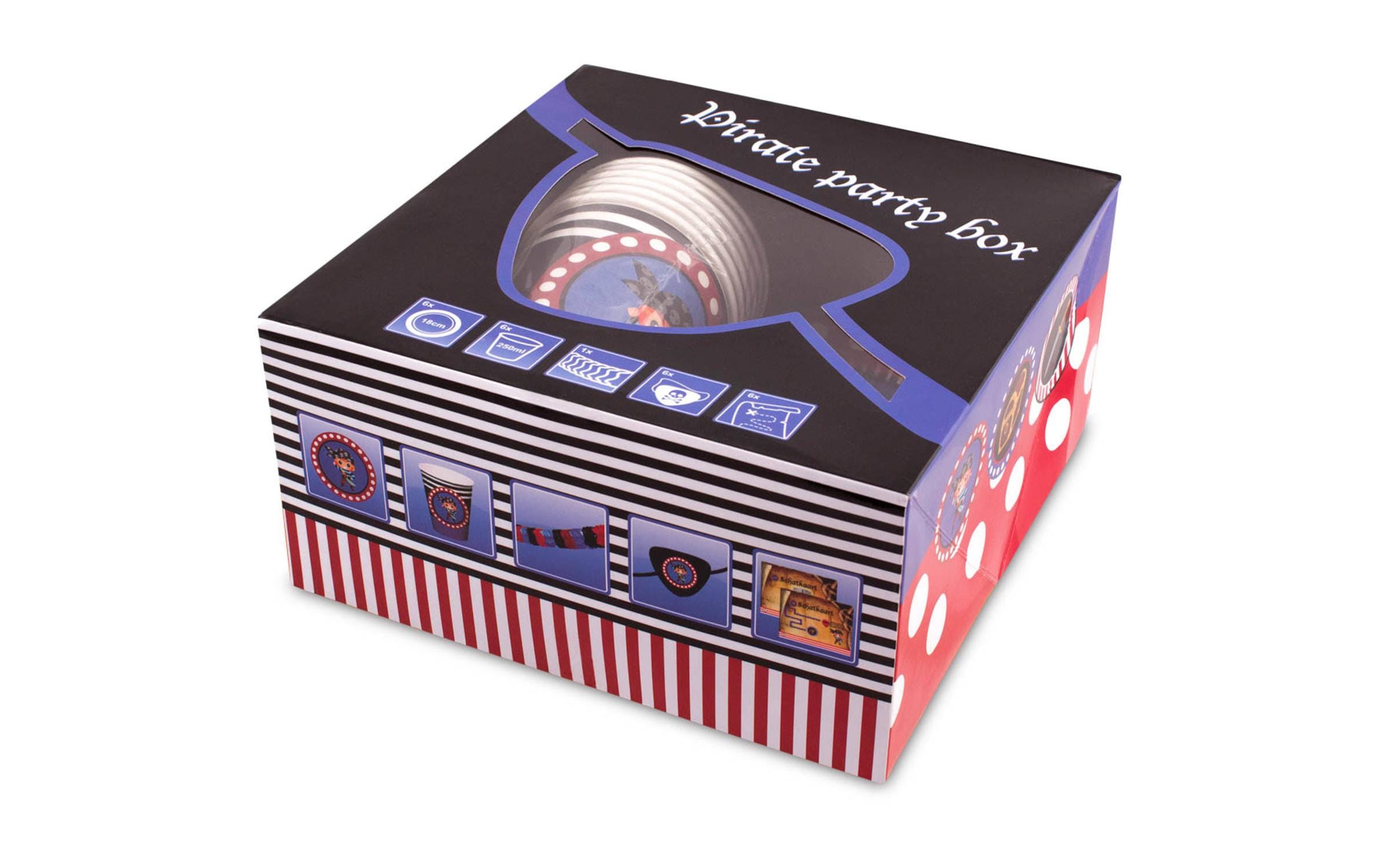 Folat Partyset Pirat 5-teilig, blau/rot