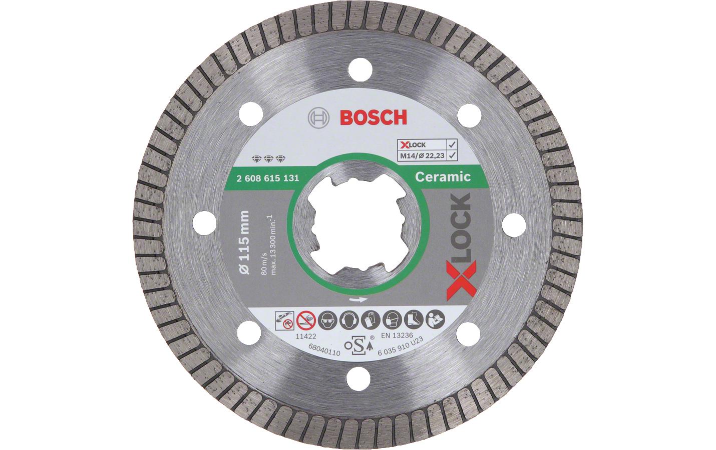Bosch Professional Diamanttrennscheibe X-LOCK Ceramic Extra Clean Turbo 115 mm