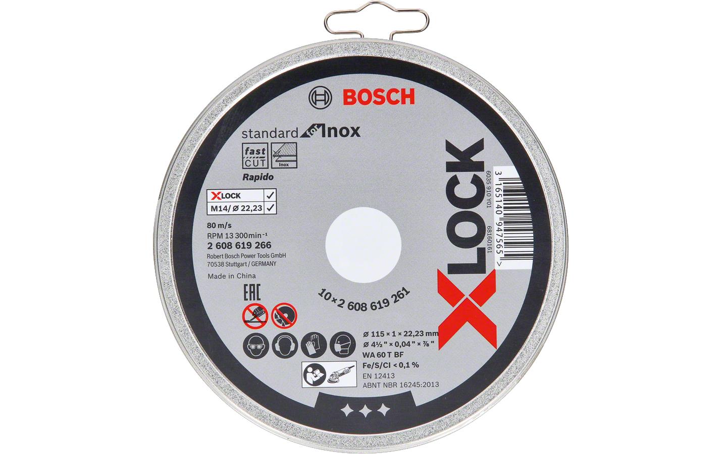 Bosch Professional Trennscheibe gerade X-LOCK Standard for Inox 115 x 1