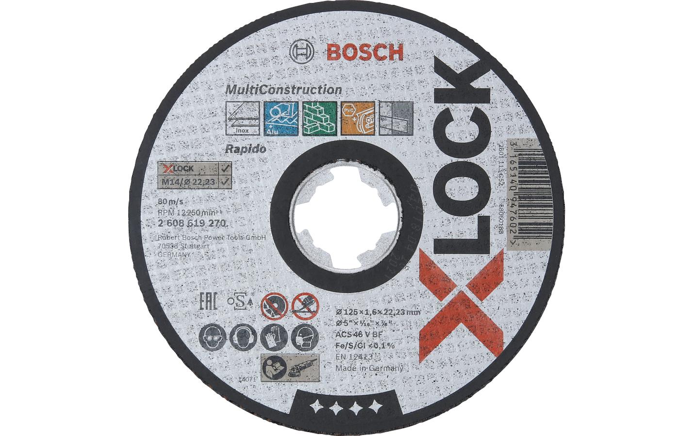 Bosch Professional Trennscheibe gerade X-LOCK Multi Material 125 x 1.6