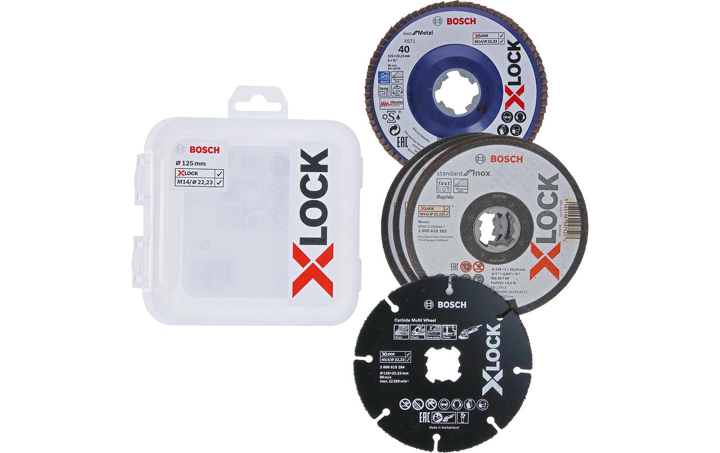 Bosch Professional X-LOCK Starter-Set Trenn- und Fächerschleifscheiben 125 mm