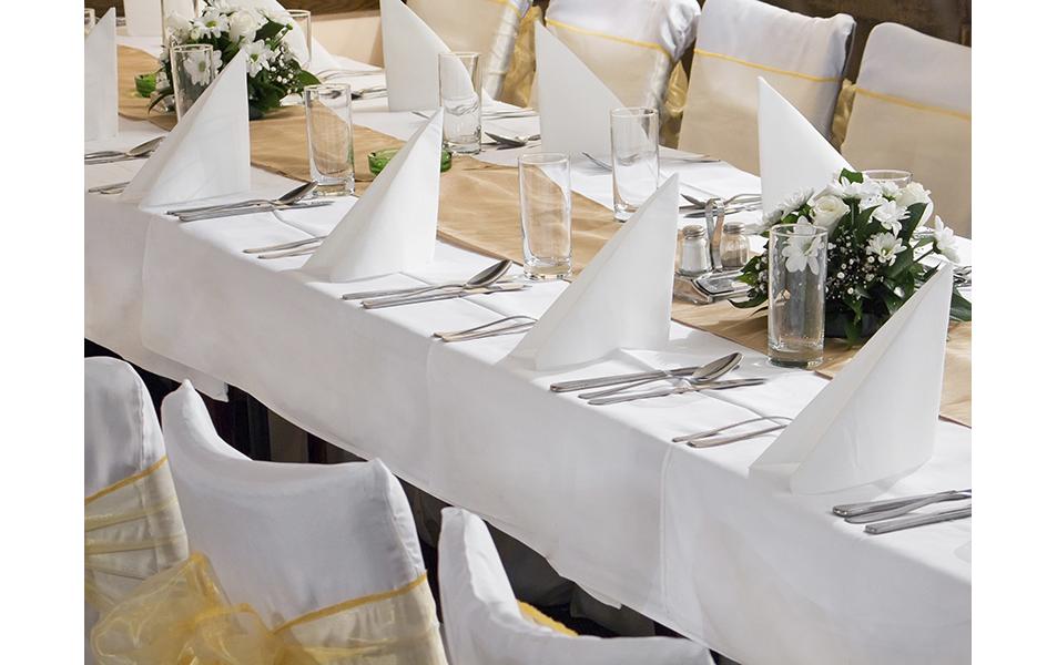 Partydeco Tischdecke Rechteckig, 180 cm x 3 m, Weiss