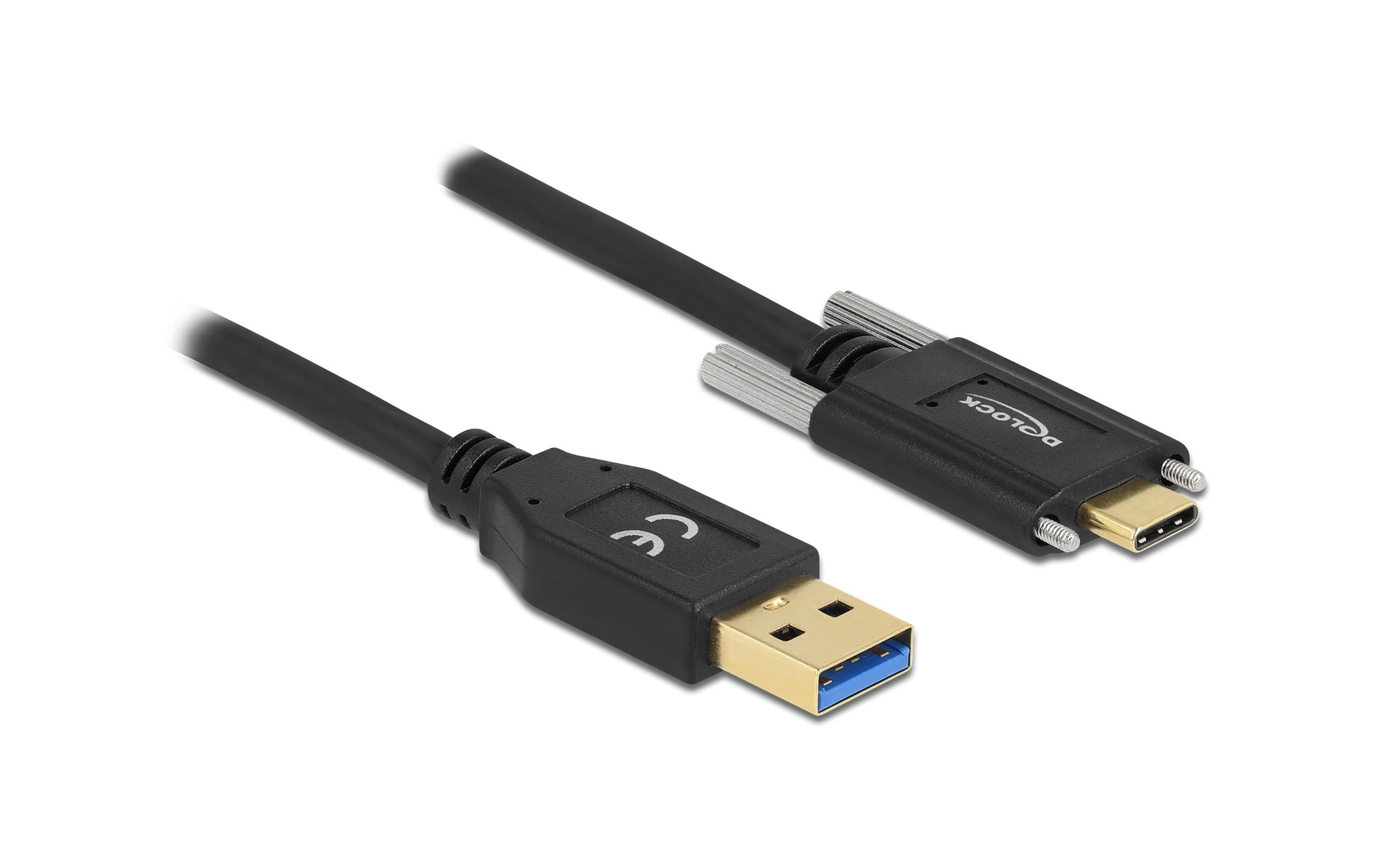 Delock USB 3.1-Kabel Schraube seitlich USB A - USB C 1.5 m