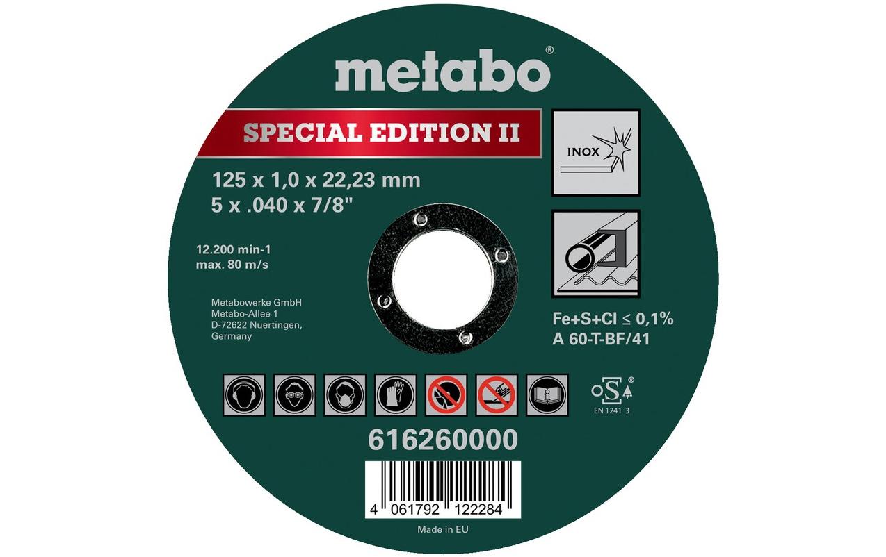 Metabo 125 x 1.0 x 22.23 mm, Inox, Special Edition II