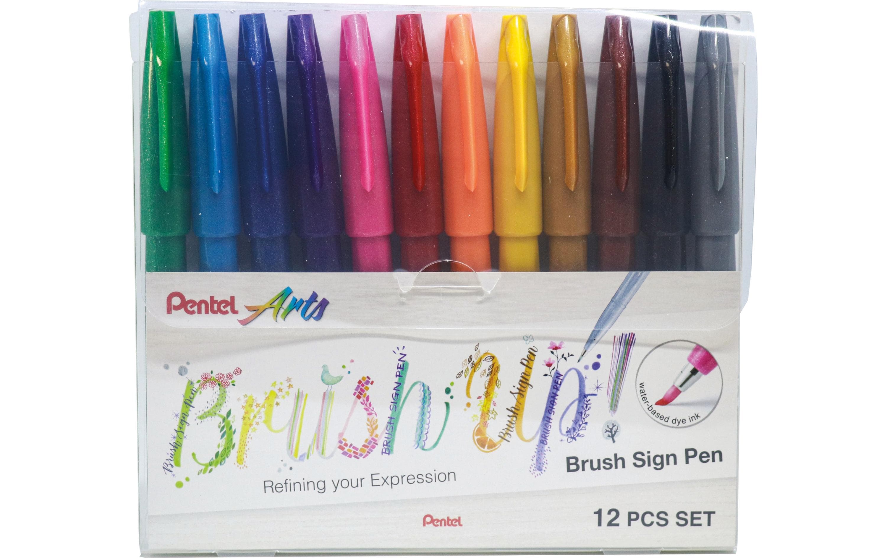 pentel Filzstift Brush Sign Pen 12 Stück