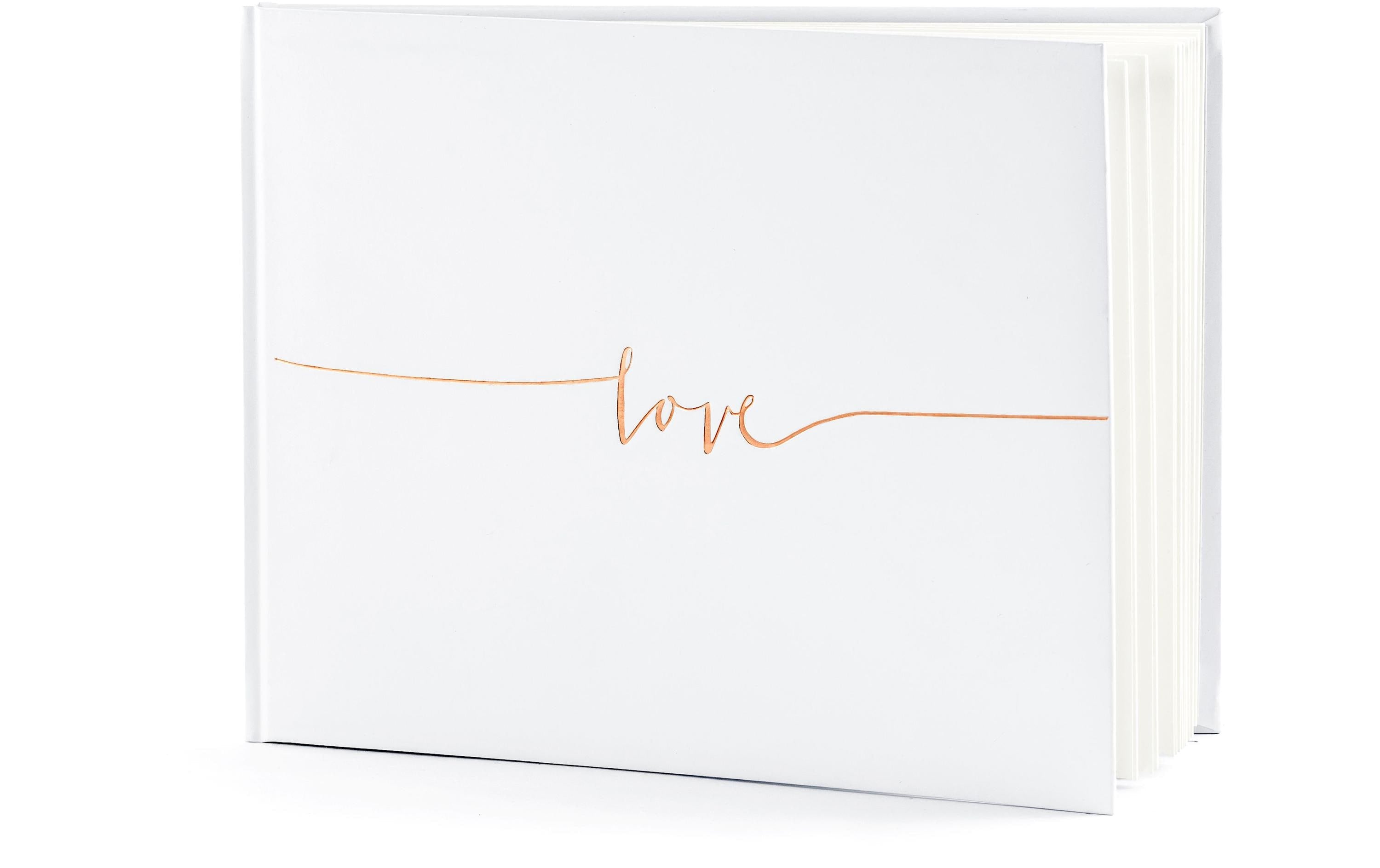 Partydeco Gästebuch Love 24 x 18.5 cm, 22 Seiten, Rosegold; Weiss