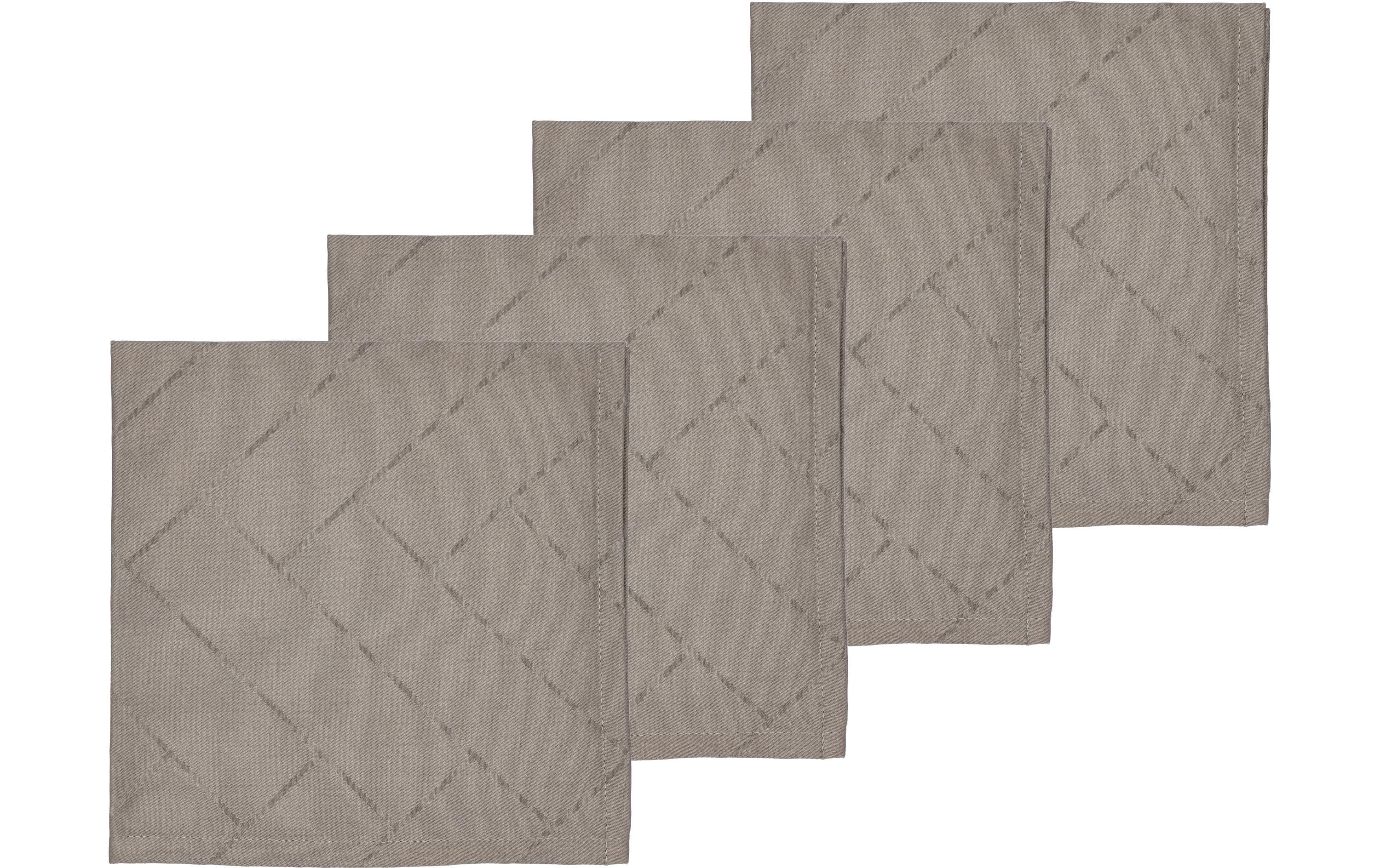 Södahl Stoffserviette Tiles 45 cm x 45 cm, 4 Stück, Taupe