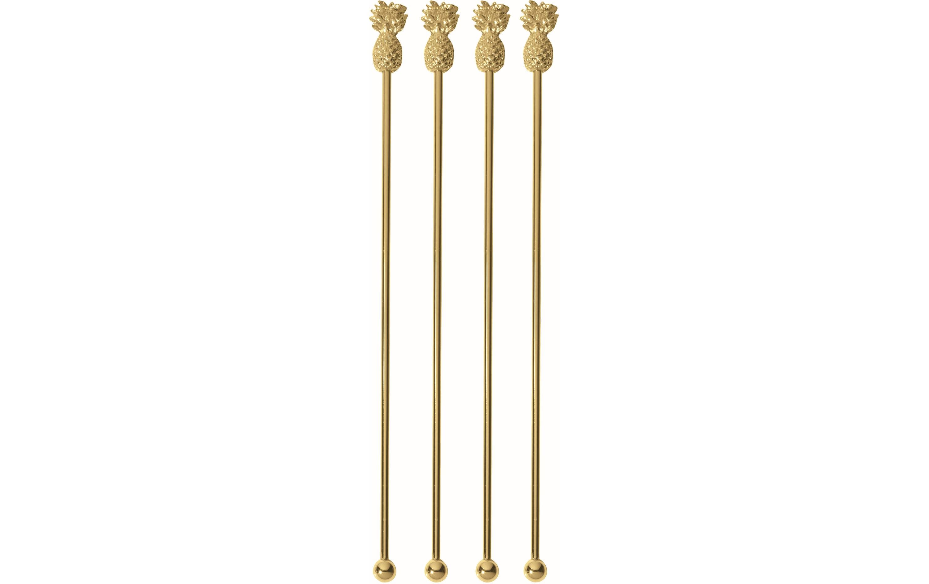 Paderno Cocktailrührer Ananas 4 Stück, Gold