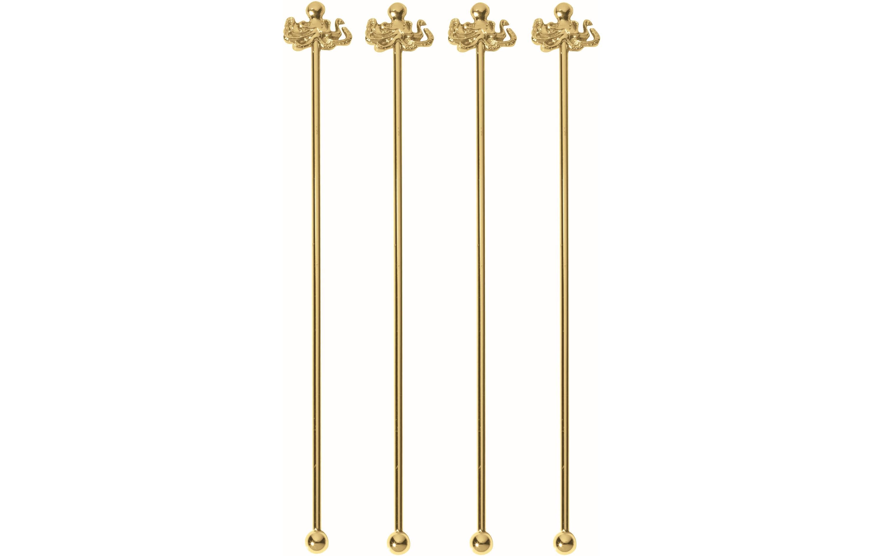 Paderno Cocktailrührer Krake 4 Stück, Gold
