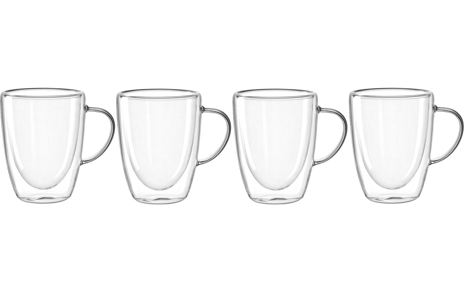 Leonardo Kaffeetasse Duo 300 ml, 4 Stück, Transparent