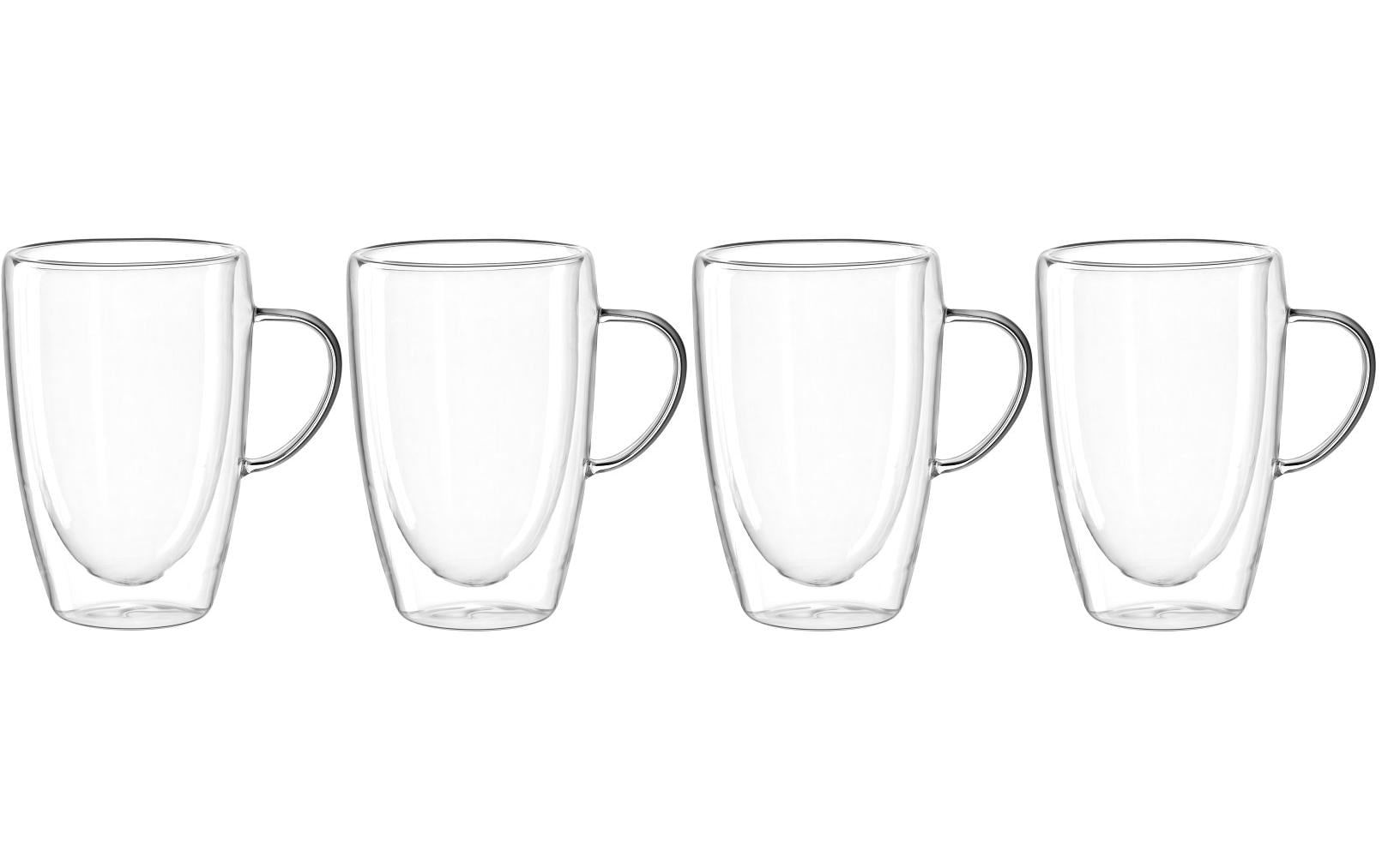Leonardo Kaffeetasse Duo 400 ml, 4 Stück, Transparent