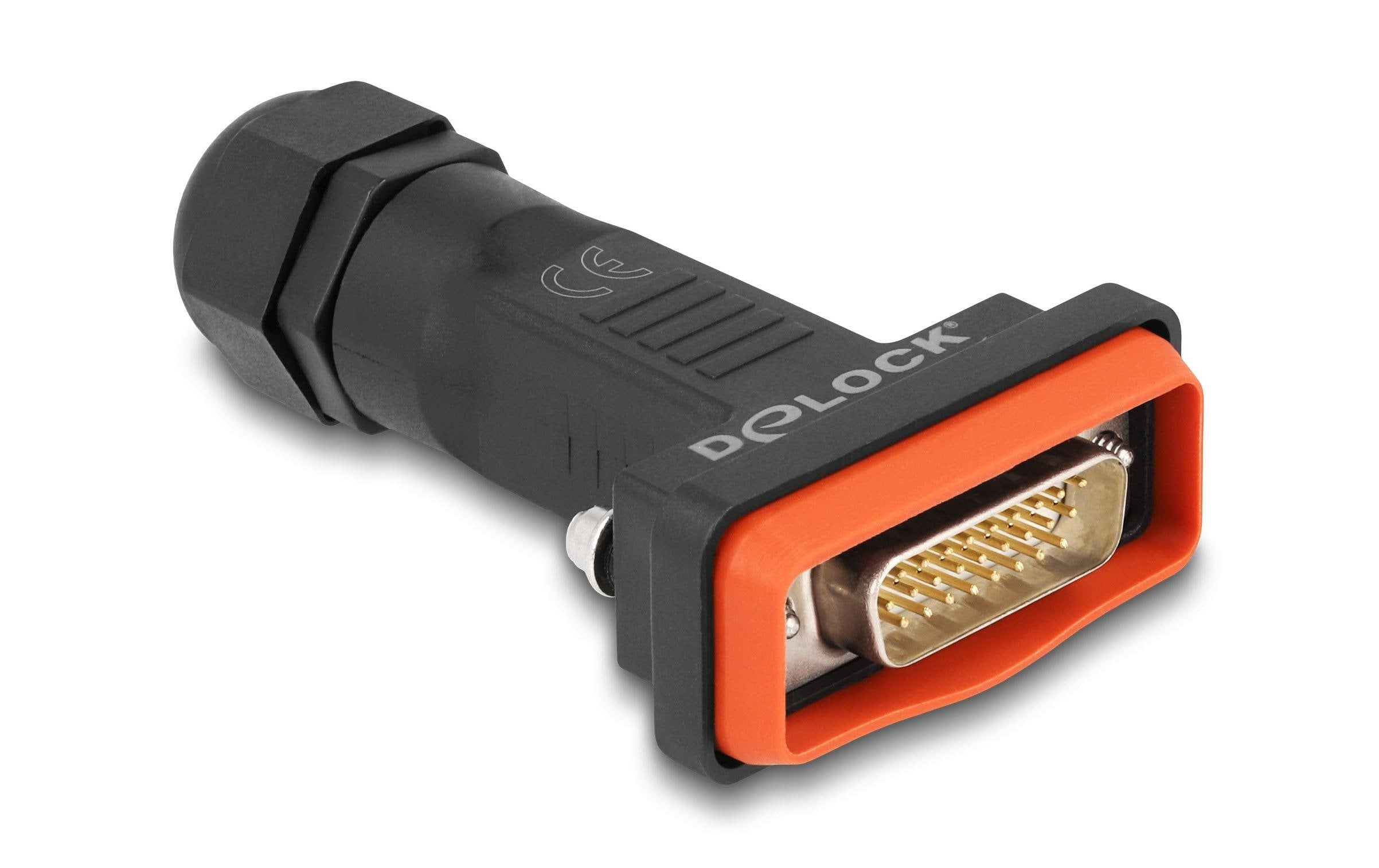 Delock Adapter D-Sub HD 26 Pin Stecker mit Gehäuse IP67 wasserfest
